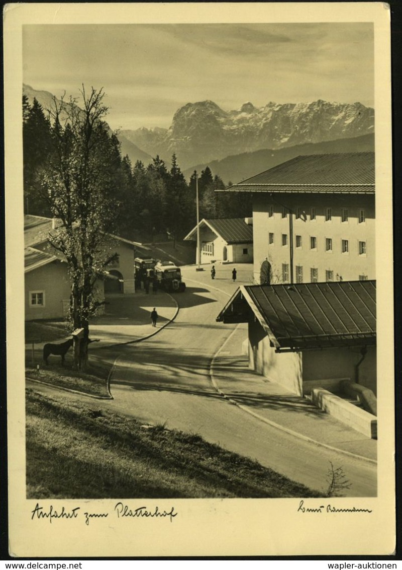 OBERSALZBERG/ A/ über/ BERCHTESGADEN 1942 (14.8.) 2K-Steg = PSt.I = Sommer-Residenz Hitlers! , S/w.-Foto-Ak. (Gasthaus " - Autres & Non Classés