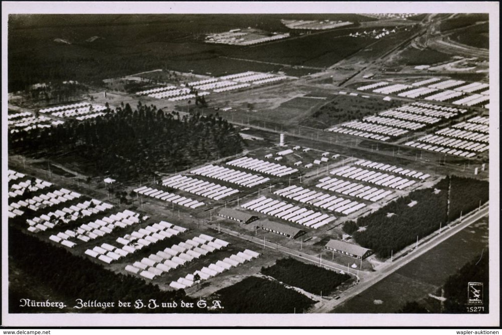 Nürnberg 1938 S/w.-Foto-Ak: Zeltlager H.J. Und S.A. (= Luftbild Reichsparteitag) Später Verwendete Inl.-Karte (SSt.: MÜN - Andere & Zonder Classificatie