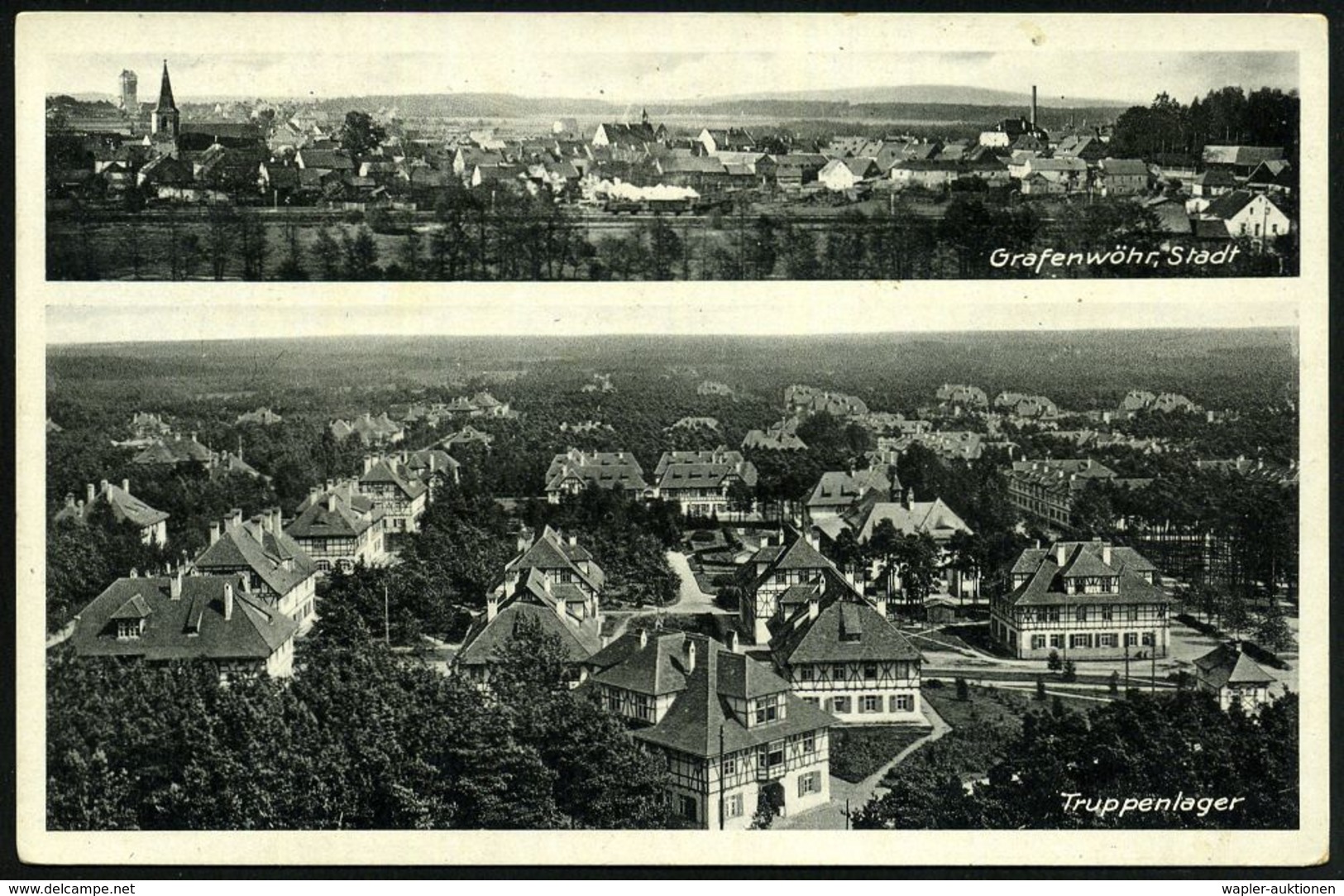 Grafenwöhr-Truppenübungsplatz 1937 3 Verschiedene S/w.-Foto-Ak.: Truppenlager (gest. GRAFENWÖHR), Mannschaftsbaracke U.  - Andere & Zonder Classificatie