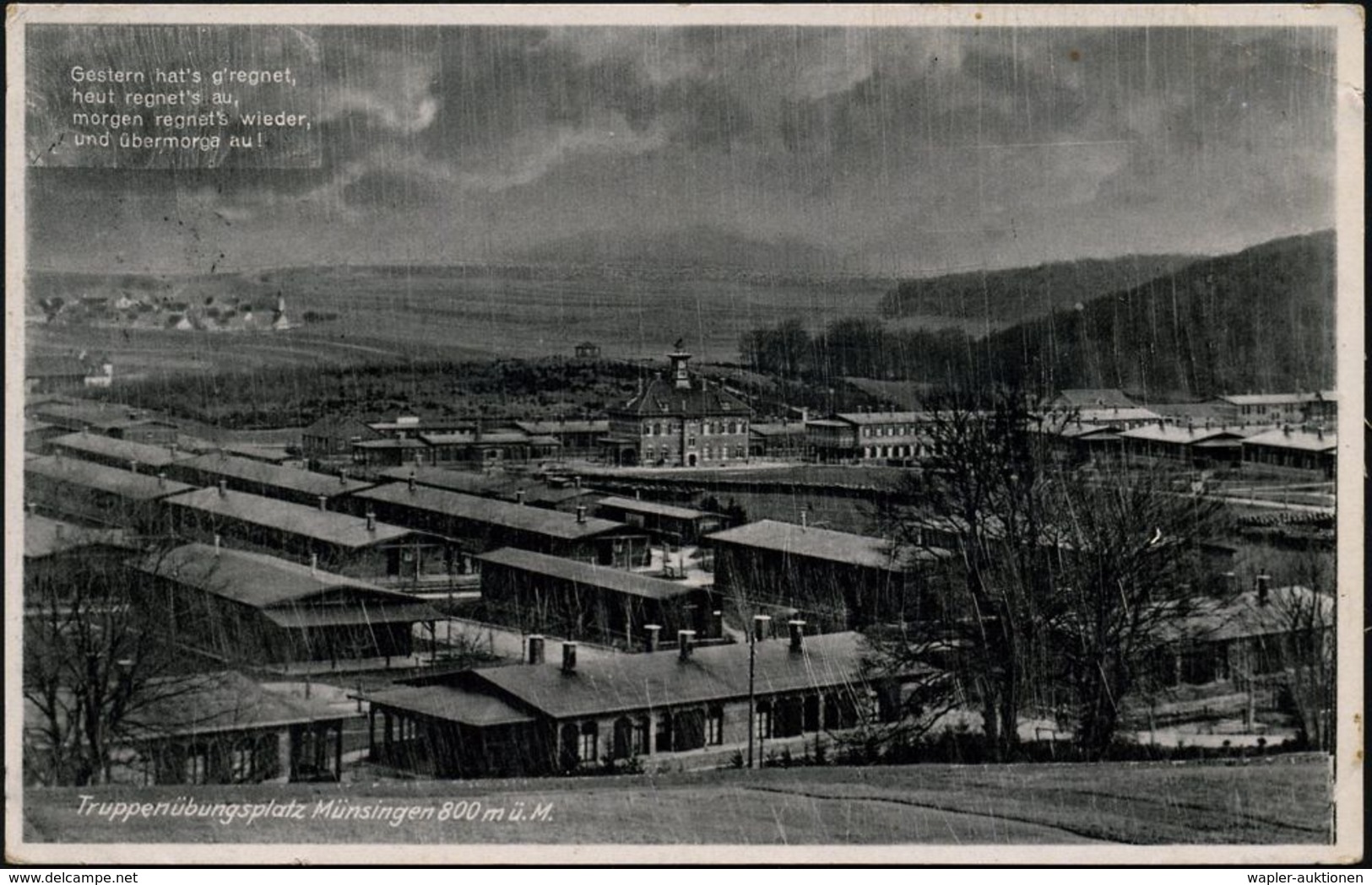 MÜNSINGEN (WÜRTT.)/ * ÜBUNGSPLATZ * 1937 (16.7.) Alter 1K = Hauspostamt Truppenübungsplatz (Mi.48) Auf EF 6 Pf. Hindenbg - Andere & Zonder Classificatie