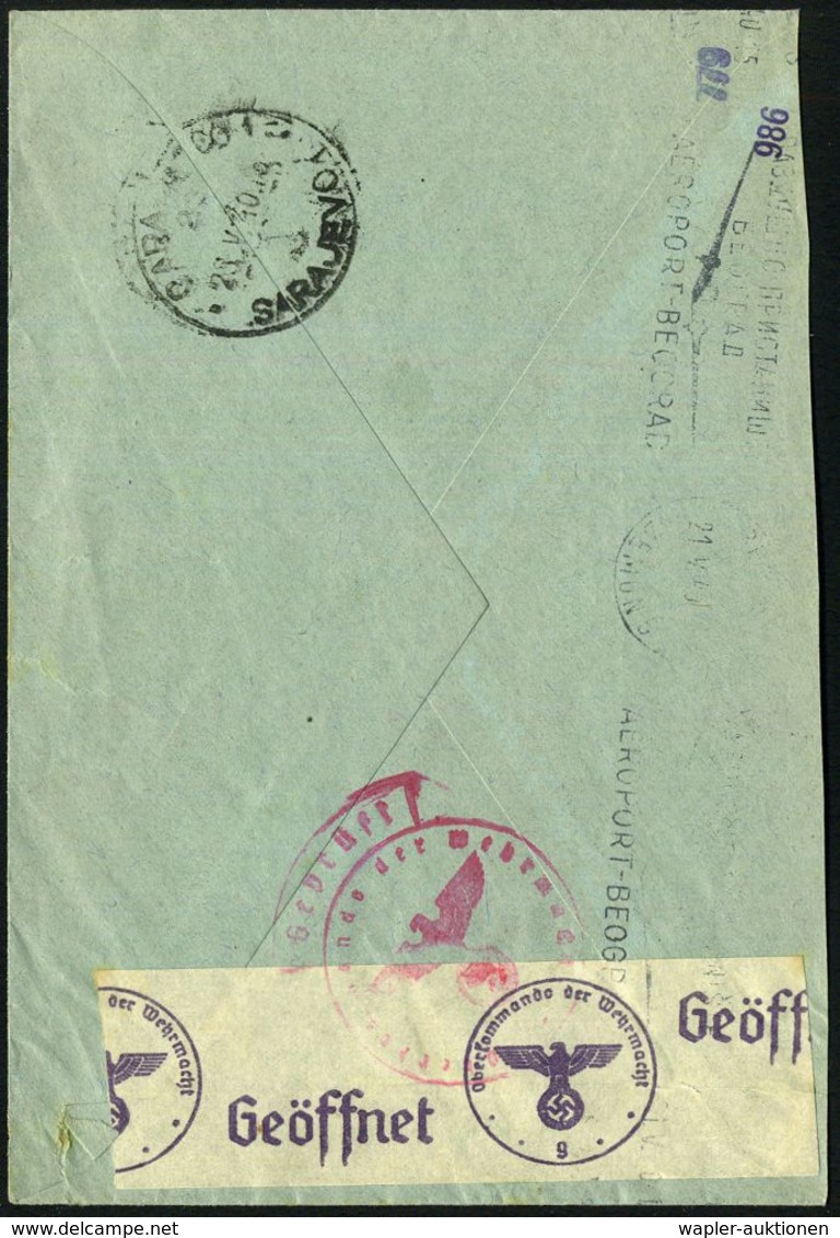 BERLIN-/ SIEMENSSTADT/ SS/ SIEMENS/ ELEKTRIZITÄT/ IM HAUSHALT 1939 (18.5.) AFS 025 Pf. + 010 Pf. + Rs. OKW-Zensurstreife - Autres & Non Classés