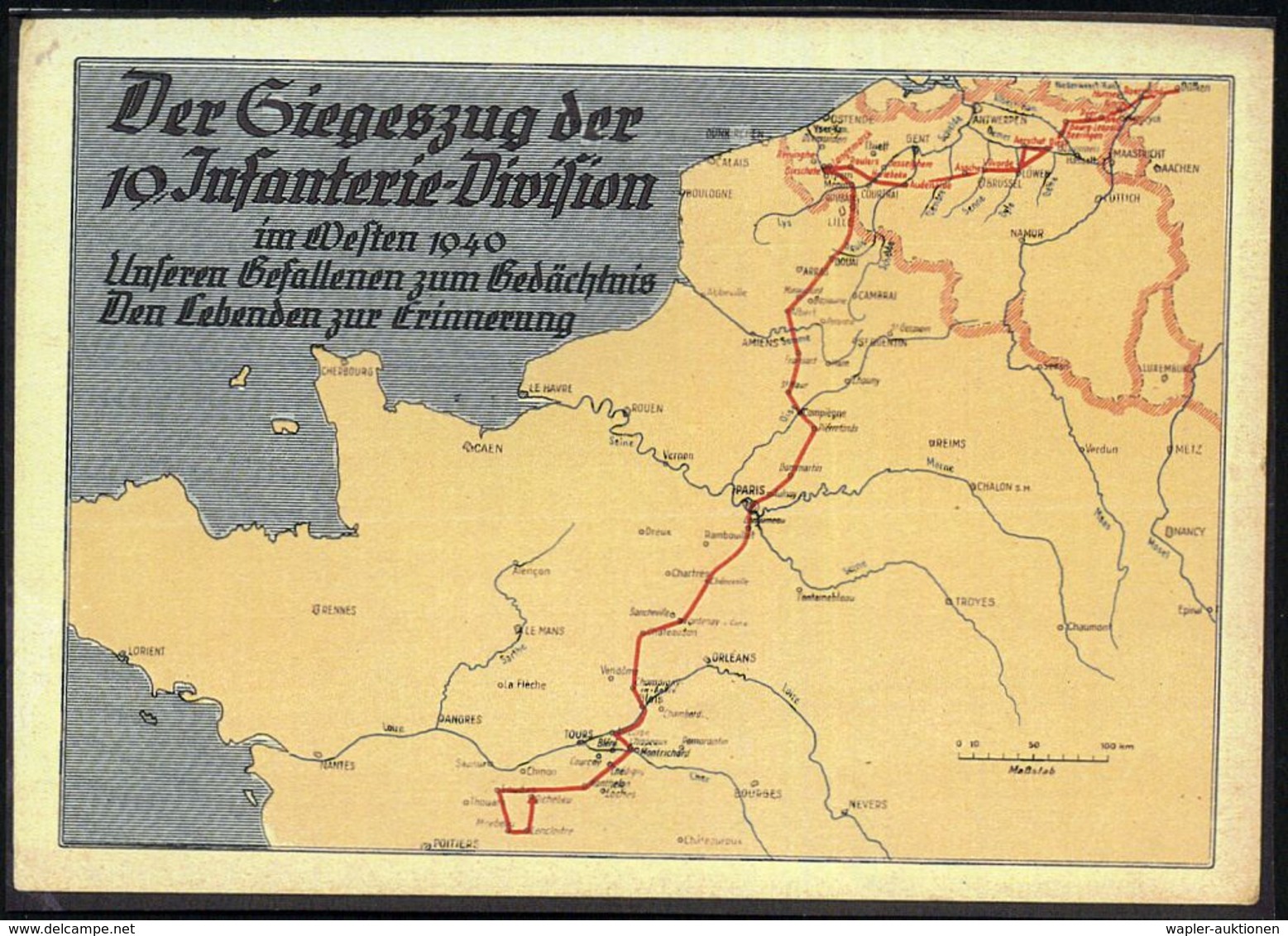 DEUTSCHES REICH 1940 (26.2.) 1K: FELDPOST/b/--- , Rs. Hs. Fp.-Nr. 15 411 = Inf. Rgt. 44 (19. Inf. Div) , Feldpost-Bf. Au - Guerre Mondiale (Seconde)