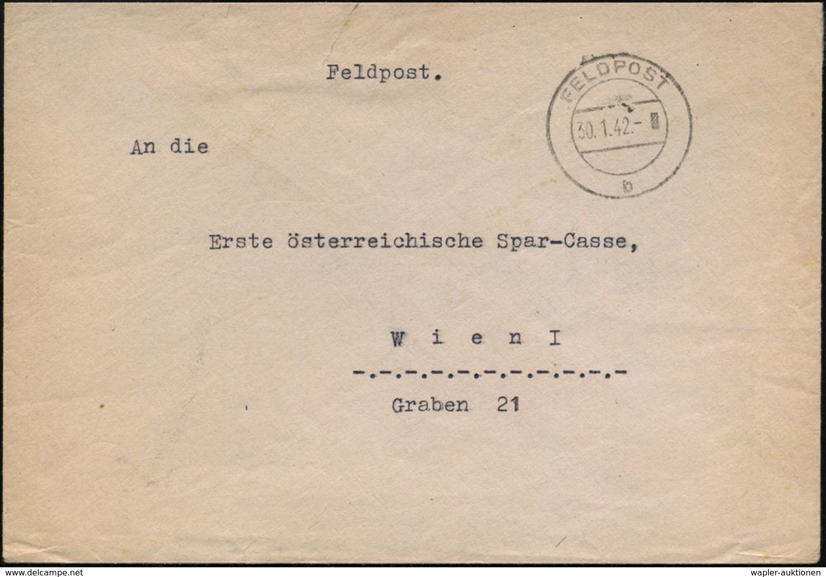 DEUTSCHES REICH 1942 (30.1.) 2-StegK: FELDPOST/b (Mi.2) Rs. Abs.: Generalleutnant E(mil)  K E R N , Fp.Nr. 22 444 = Pion - Guerre Mondiale (Seconde)