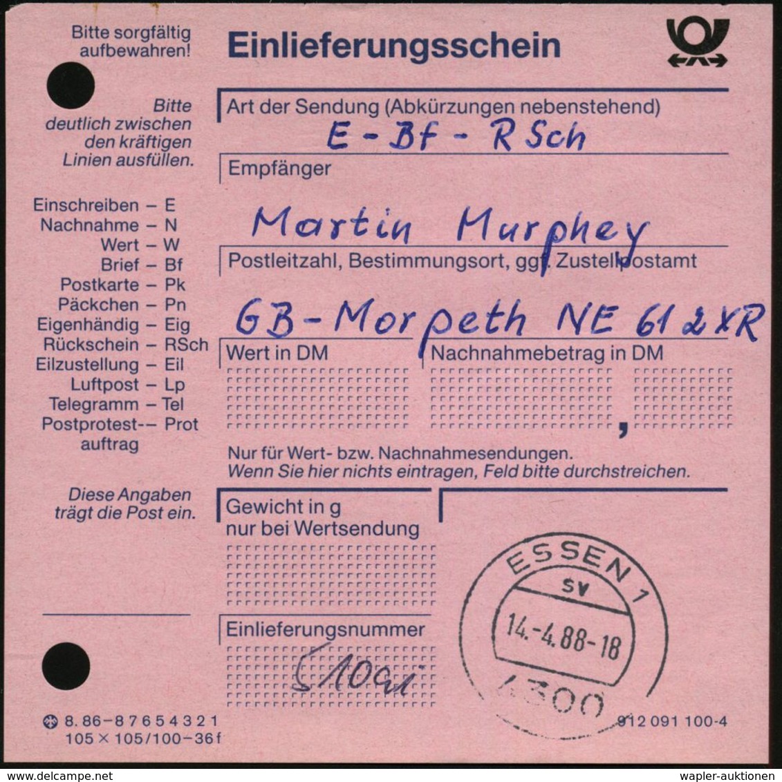 4300 ESSEN 1/ 40 Jahre/ Inkrafttreten/ Des/ Marshallplanes.. 1988 (14.4.) SSt = US-Wappen Auf EF 530 Pf. ATM Berlin Schl - WO2