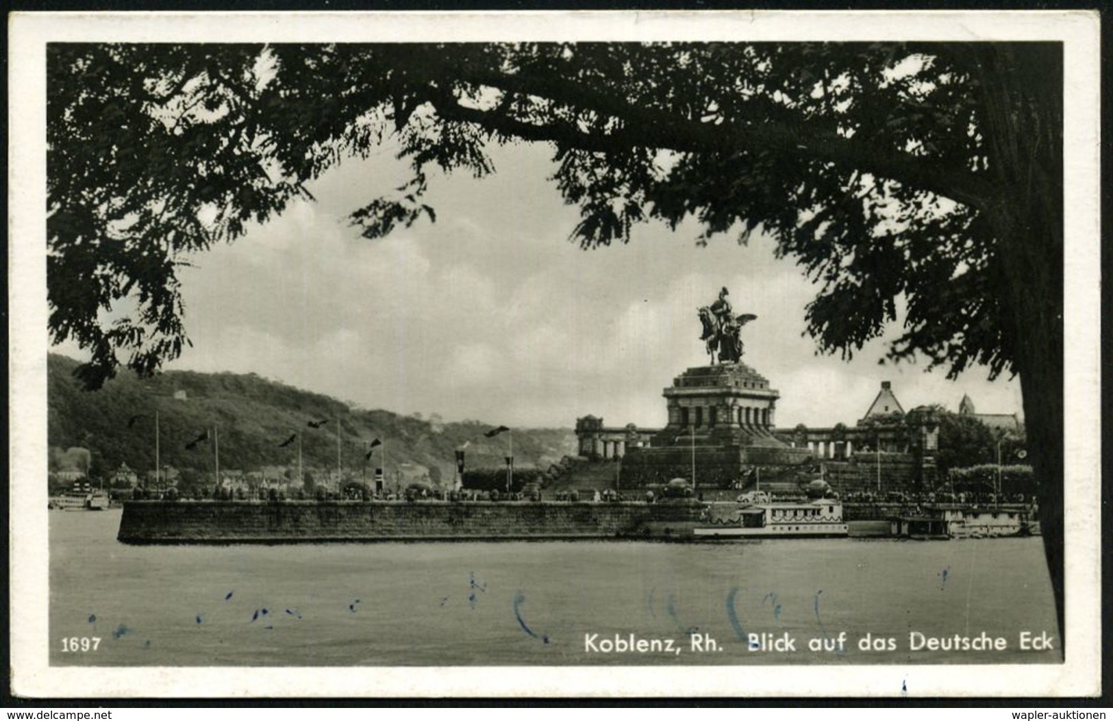 Koblenz 1953 (11.2.) MaWellenSt.: POSTE AUX ARMES/*  = Französ. Feldpost-Amt Koblenz Auf EF 15 F. Marianne, Blau , Frank - WO2