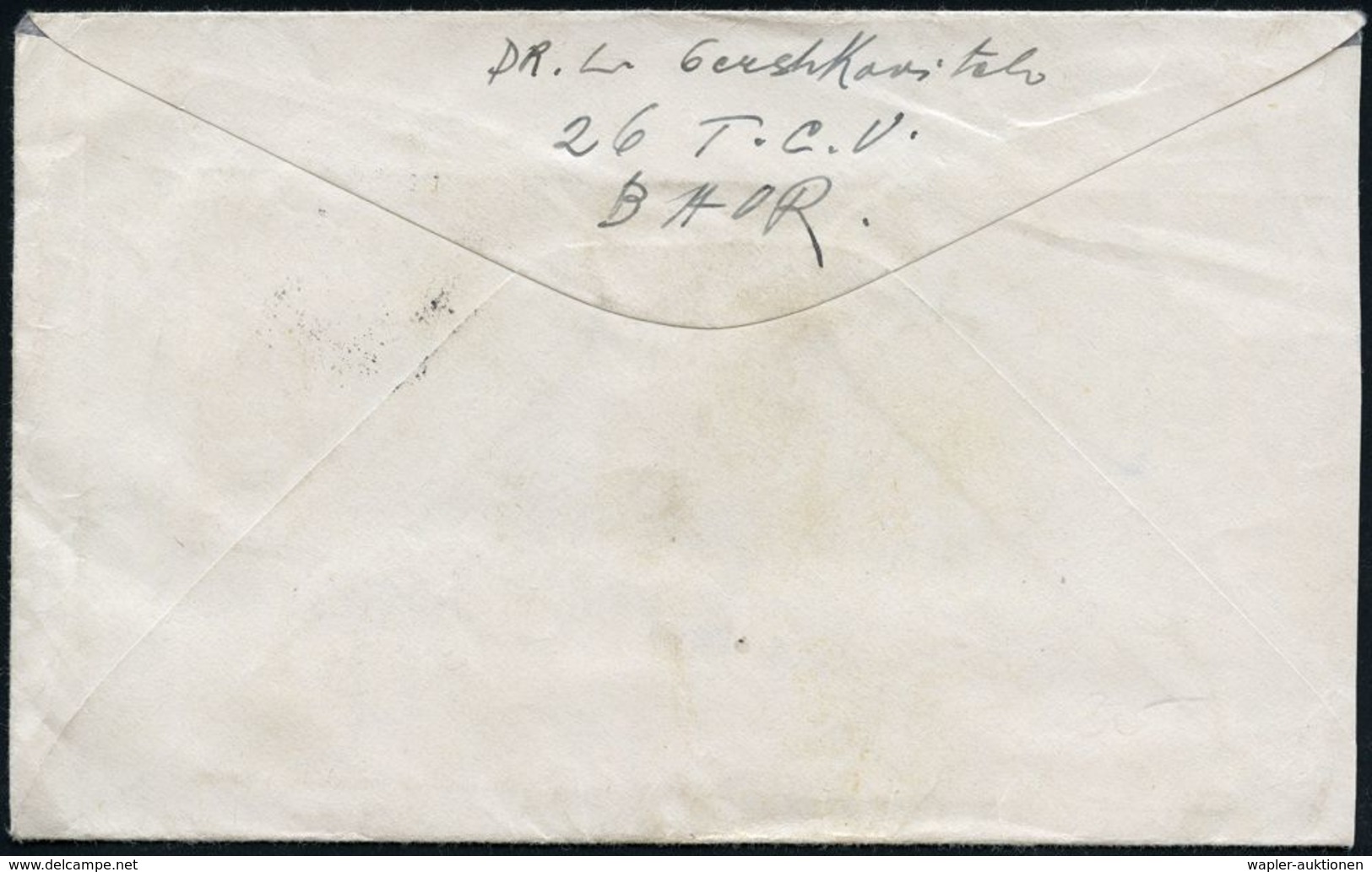 GROSSBRITANNIEN /  BI-ZONE 1947 (16.3.) Feldpost-2K: FIELD POST OFFICE/ 4 2 4 + Rs. Hs. Abs.: ".. 26 T.C.V., B A O R" =  - WO2