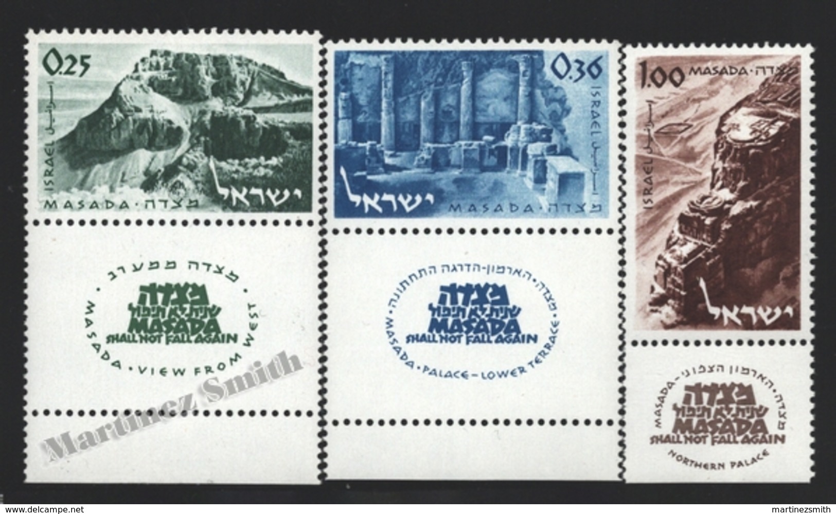 Israel 1965 Yv. 268-70, Ancient Palace Of Masada – Tab - MNH - Unused Stamps (with Tabs)