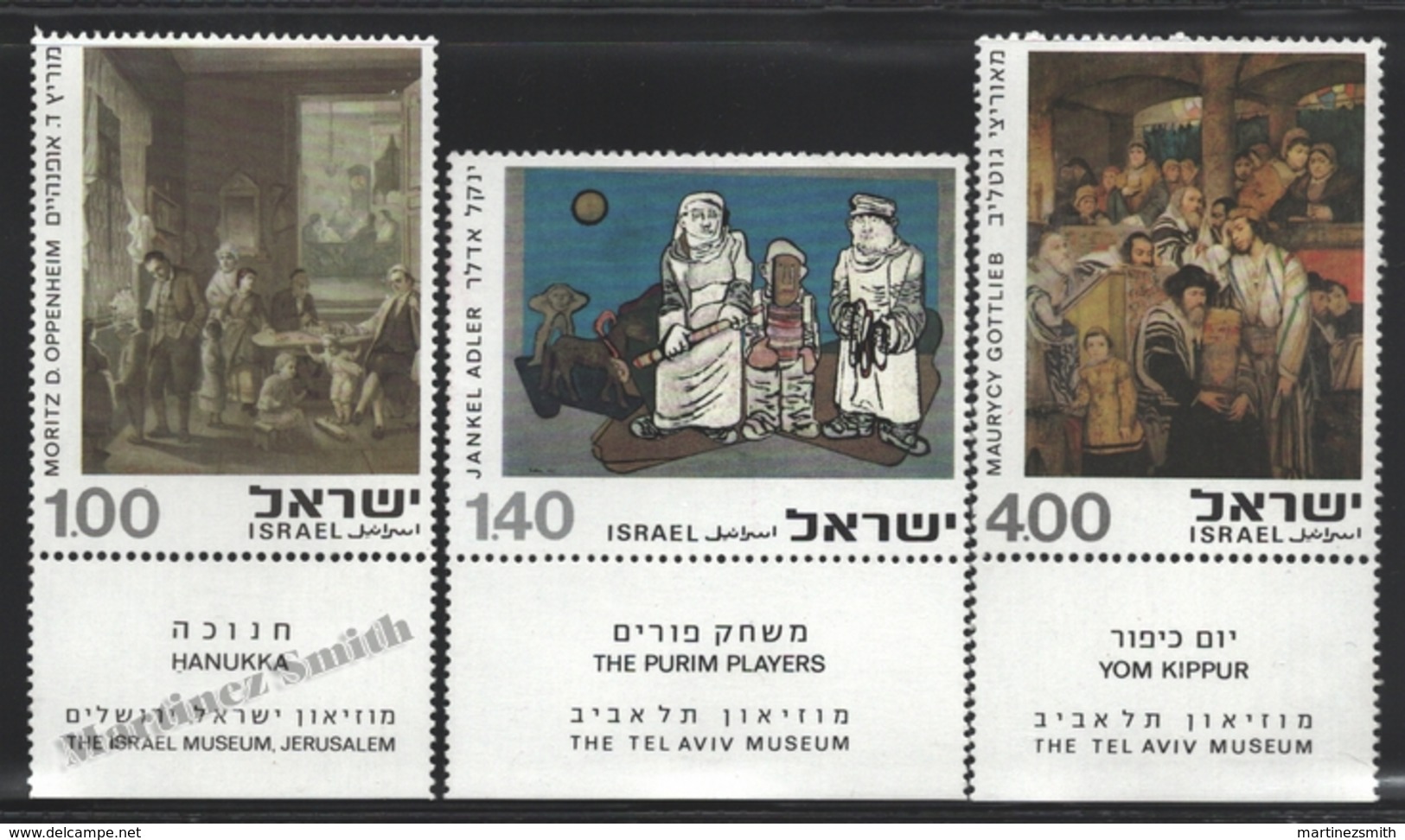 Israel 1975 Yv. 577-79, Art, Paintings – Tab - MNH - Unused Stamps (with Tabs)