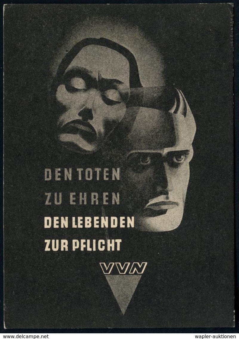 (10a) DRESDEN N 15/ VVN/ Landeskonferenz 1948 (8.2.) SSt Auf Schwarzer VVN-Sonder-Kt: DEN TOTEN ZU EHREN.. (Michaelis Nr - Andere & Zonder Classificatie