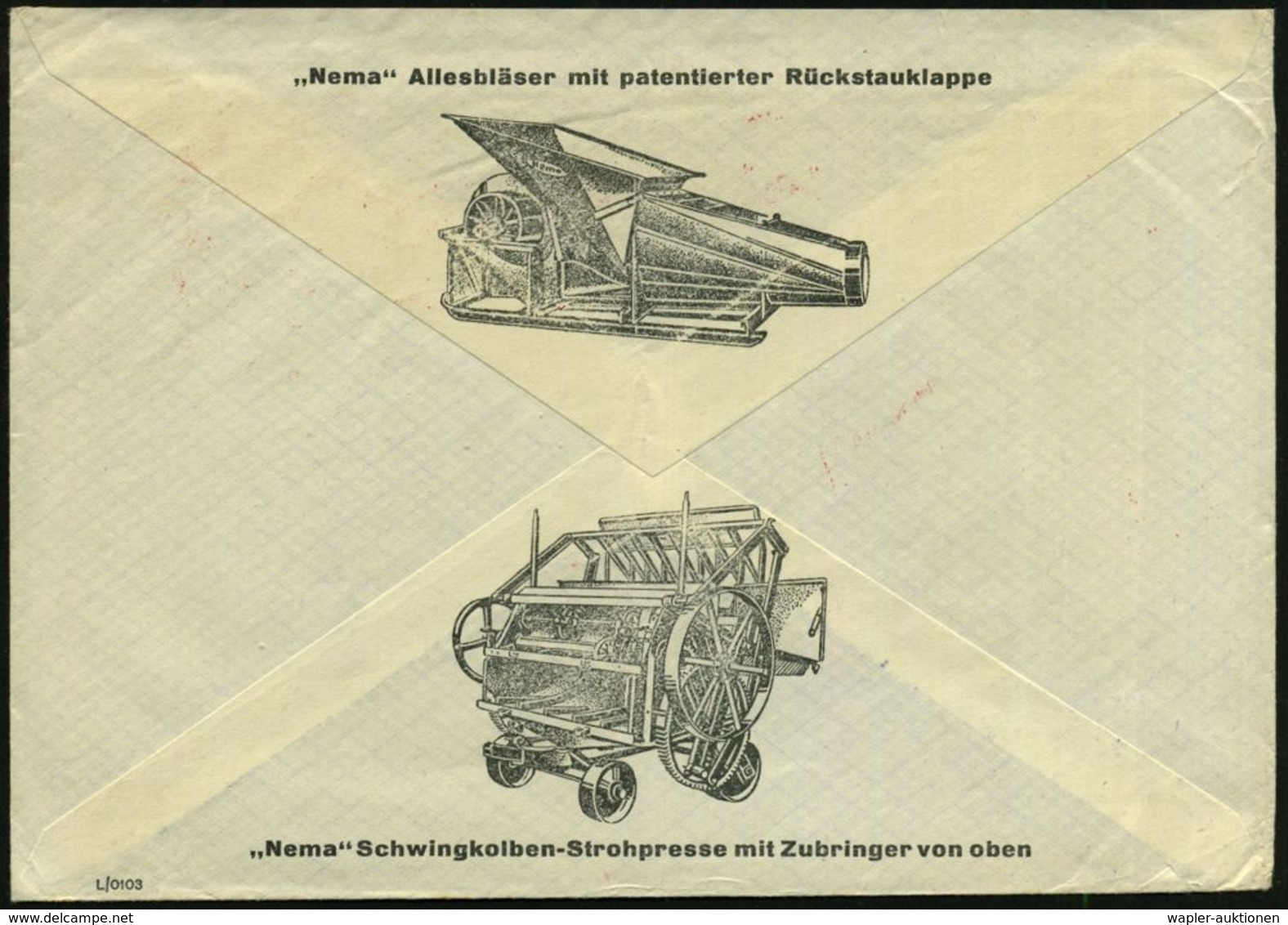 NETZSCHKAU/  Nema 1947 (25.9.) Seltener AFS-Typ "Hochrechteck" + Viol. Abs.-Oval: Netzschkauer/ Maschinenfabrik/ Franz S - Andere & Zonder Classificatie