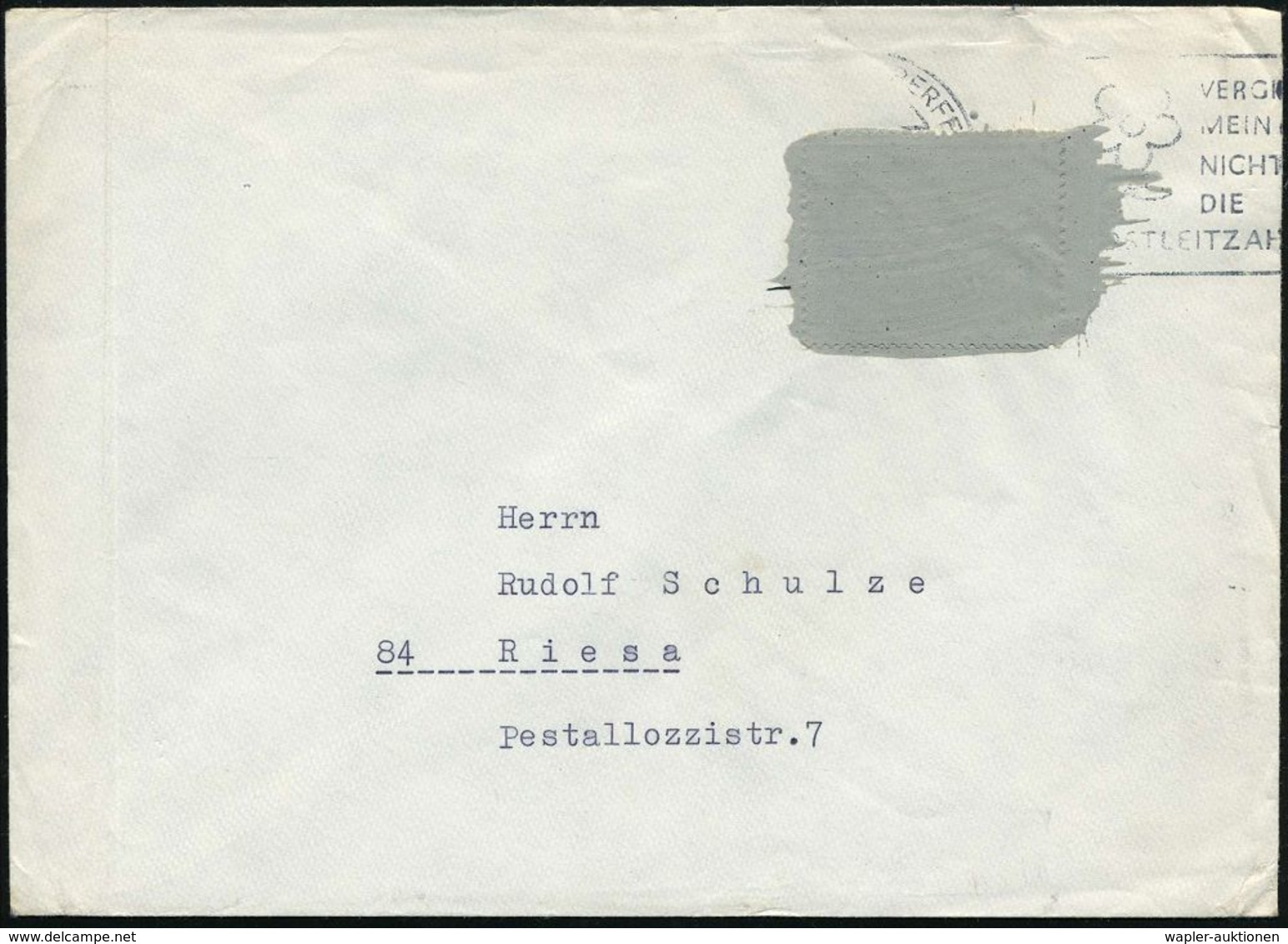 56 Wuppertal-Elberfeld 1965 20 Pf. "20 Jahre Vertreibung", EF Mit Grauer, Matter Farbe Unkenntlich Gemacht (Burhop 60 D) - Andere & Zonder Classificatie