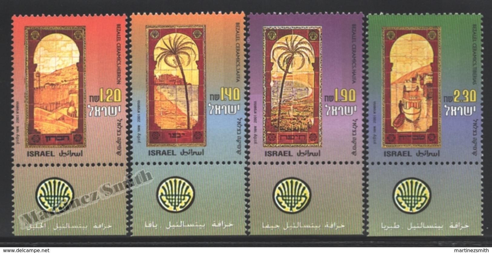 Israel 2001  Yv. 1563-66, Bezalel Ceramics – Tab - MNH - Unused Stamps (with Tabs)