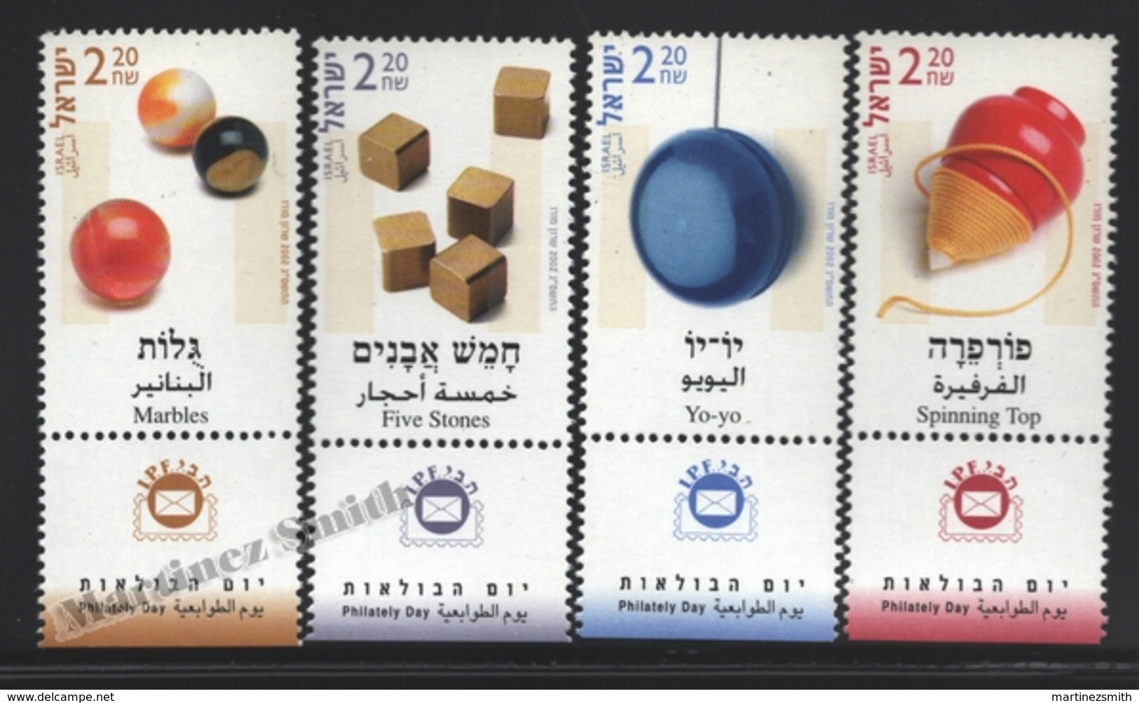 Israel 2002  Yv. 1634-37, Philatelic Day, Childrens Toy – Tab - MNH - Nuevos (con Tab)