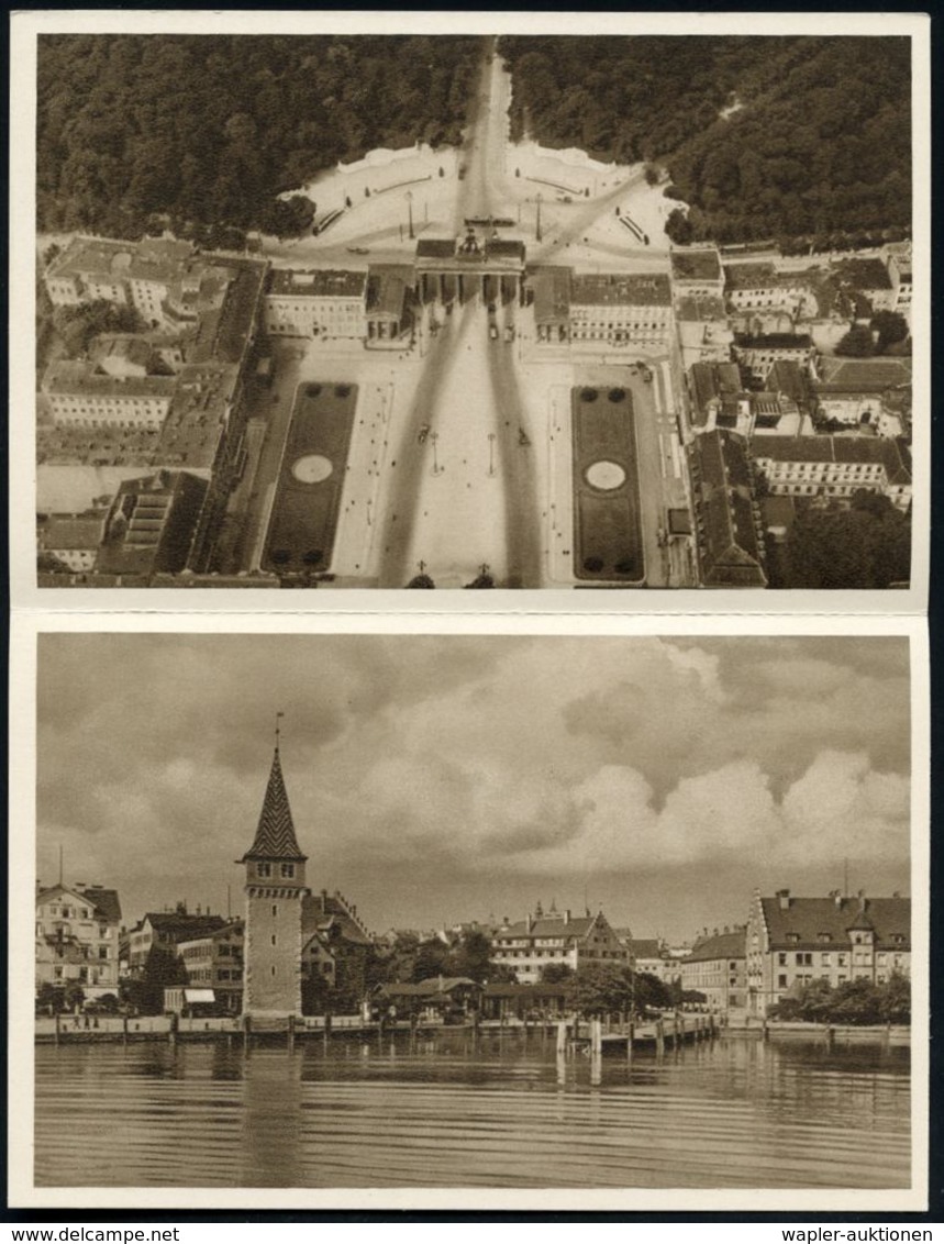 Berlin 1934 6 Pf. BiP WHW-Lotterie, Grün: Brandenburger Tor (Luftbild Pariser Platz) Mit Max Liebermann-Haus, Alte Akade - Monumenten