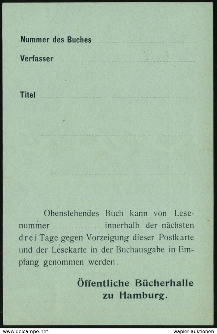 Hamburg 1902 2 Pf. Orts-P Germania, Grau, Vs. Und Rs. Zudruck: OEFFENTL. BÜCHERHALLE HAMBURG (Mann Am Bücherregal, Globu - Non Classés