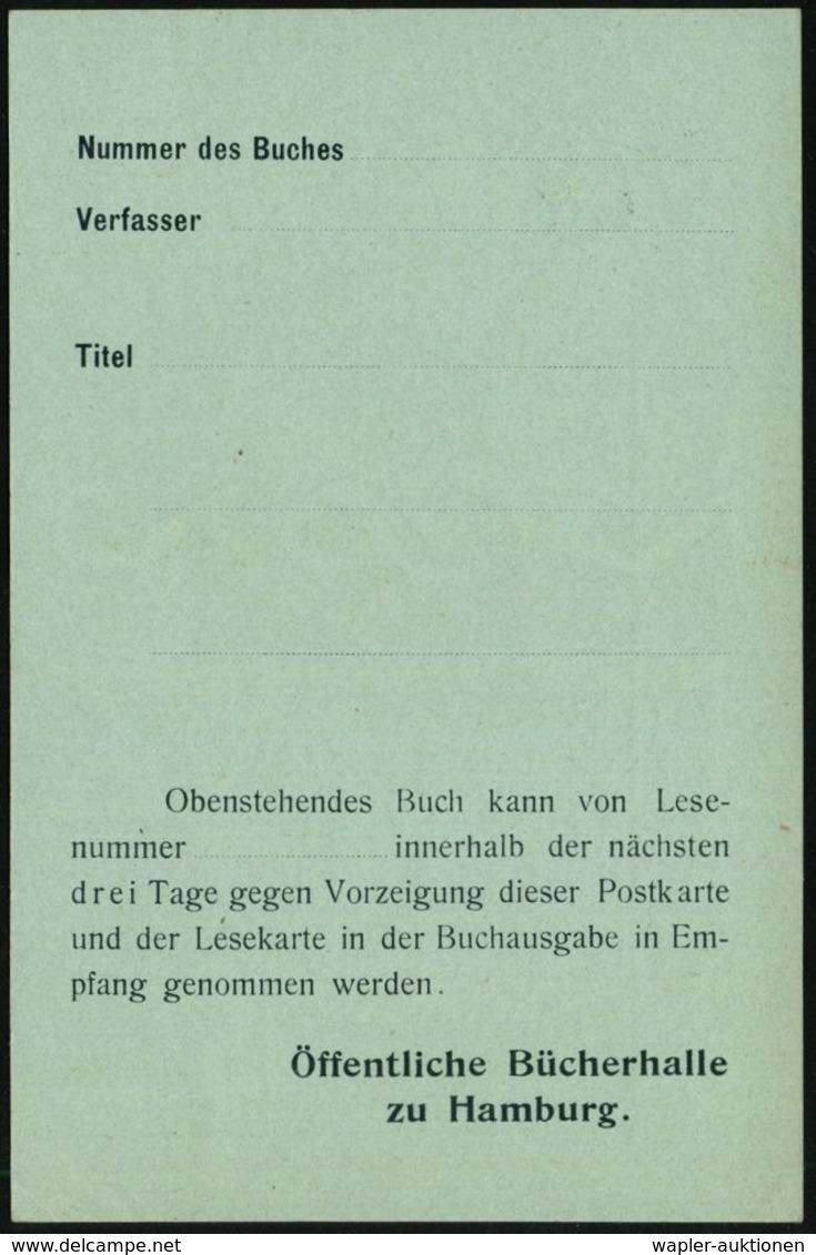 Hamburg 1902 2 Pf. Orts-P Germania, Grau, Vs. Und Rs. Zudruck: OEFFENTL. BÜCHERHALLE HAMBURG (Mann Am Bücherregal, Globu - Zonder Classificatie