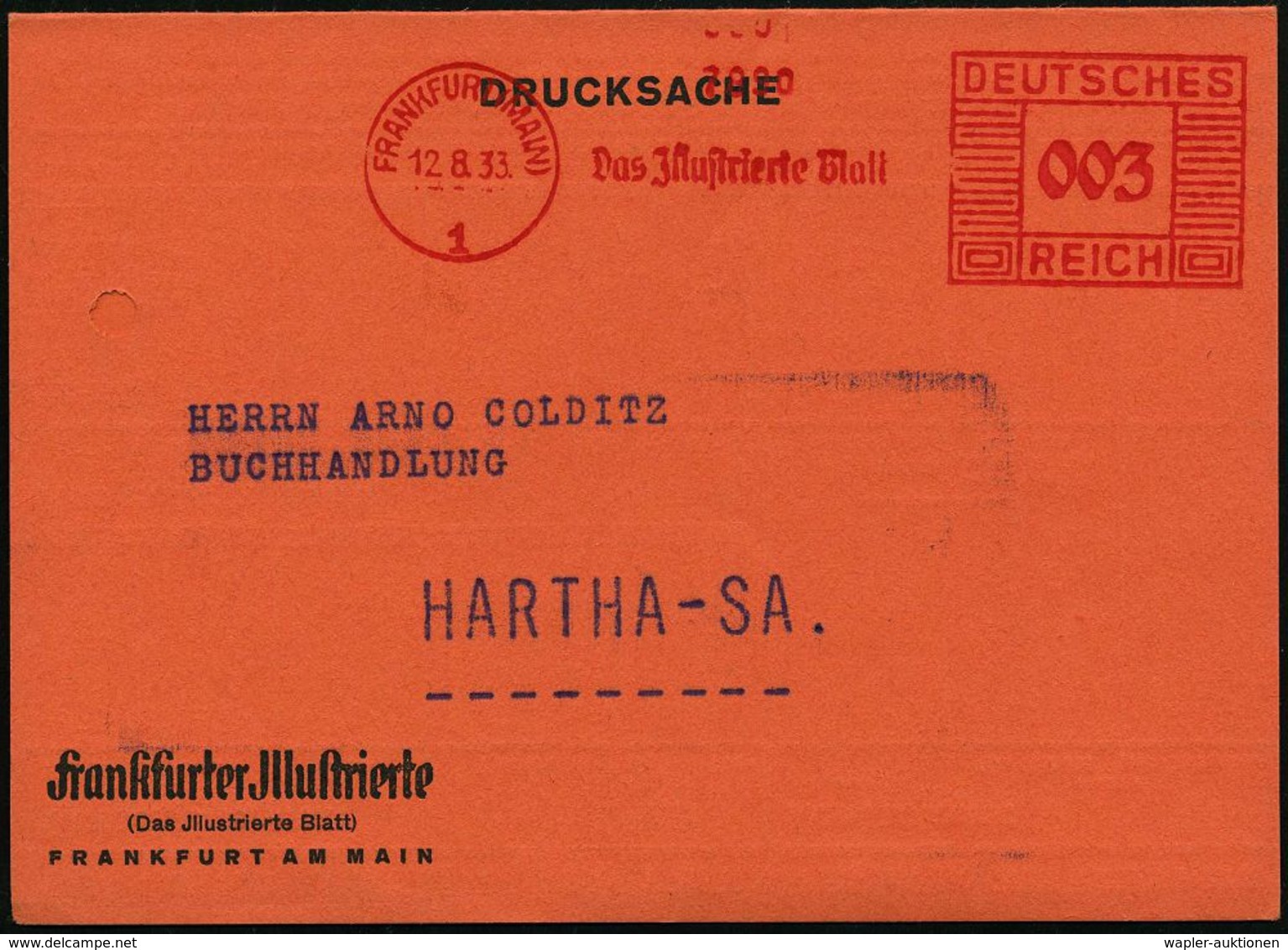 FRANKFURT (MAIN)/ 1/ Das Jllustrierte Blatt 1933 (12.8.) AFS = Frankfurter Zeitung,  V O R  Dem Reichpresse-Gesetz Okt.  - Non Classificati