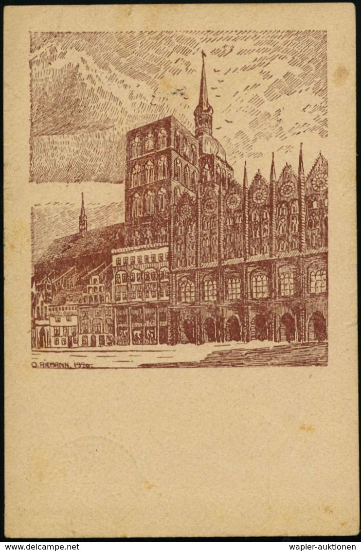 STRALSUND/ *2b 1923 (8.7.) 1K-Brücke Auf .PP 100 Mk. Ziffer, Lila: Nedderdütsch Woch../Is Noch So Dreckig Unsre Tied.. ( - Autres & Non Classés