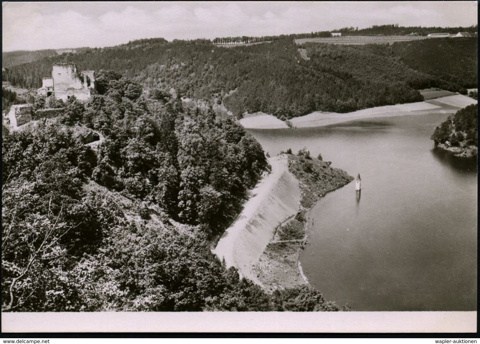 TSCHECHOSLOWAKEI 1952 1,50 Kc. BiP Gottwald, Braun: Stausee Vranov ,aufgetauchter Kirchturm , Ungebr. (Pofis Nr. CPH 16) - Wasser