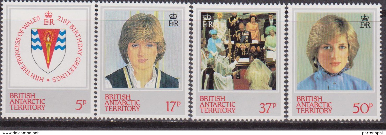 1982 ANTARTICO BRITANNICO/BAT BRITISH ANTARCTIC TERRITORY.. Diana Set  MNH - Nuovi