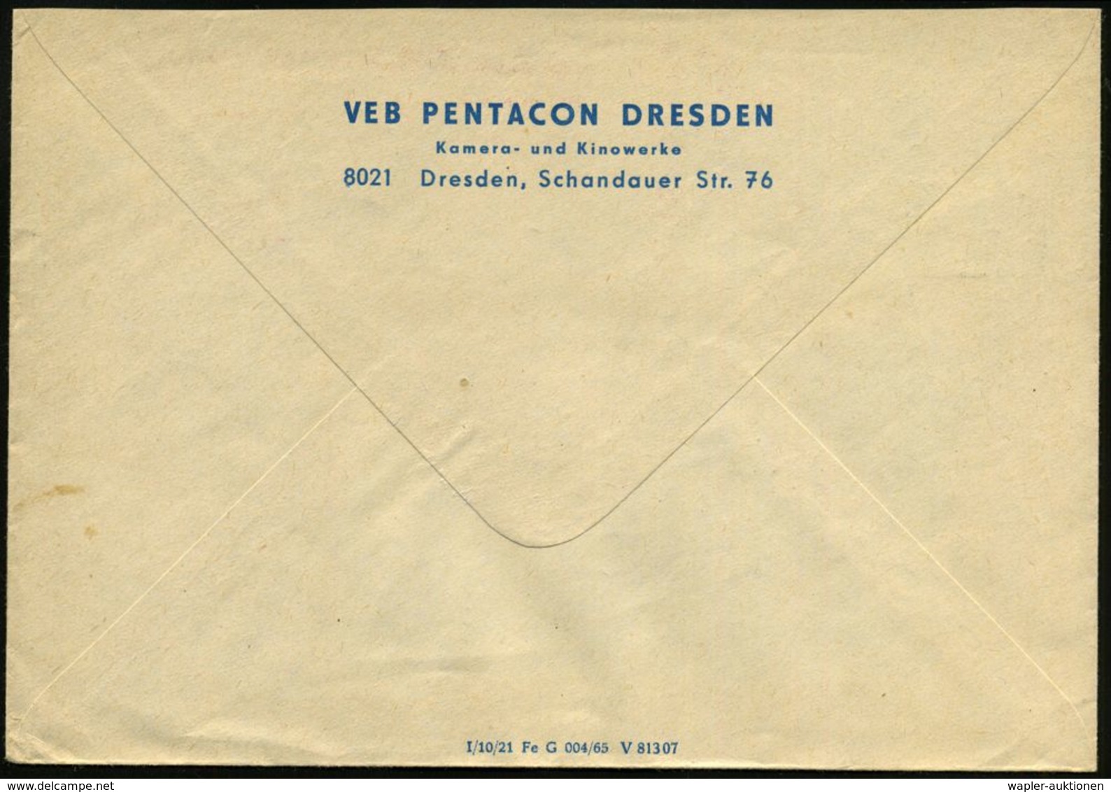 DRESDEN A21/ VEB PENTACON../ Kamera-u.Kinowerke 1965 (6.7.) AFS = 8mm-Kamera, Schmalfilm-Projektor (u. Fotokamera) Firme - Film