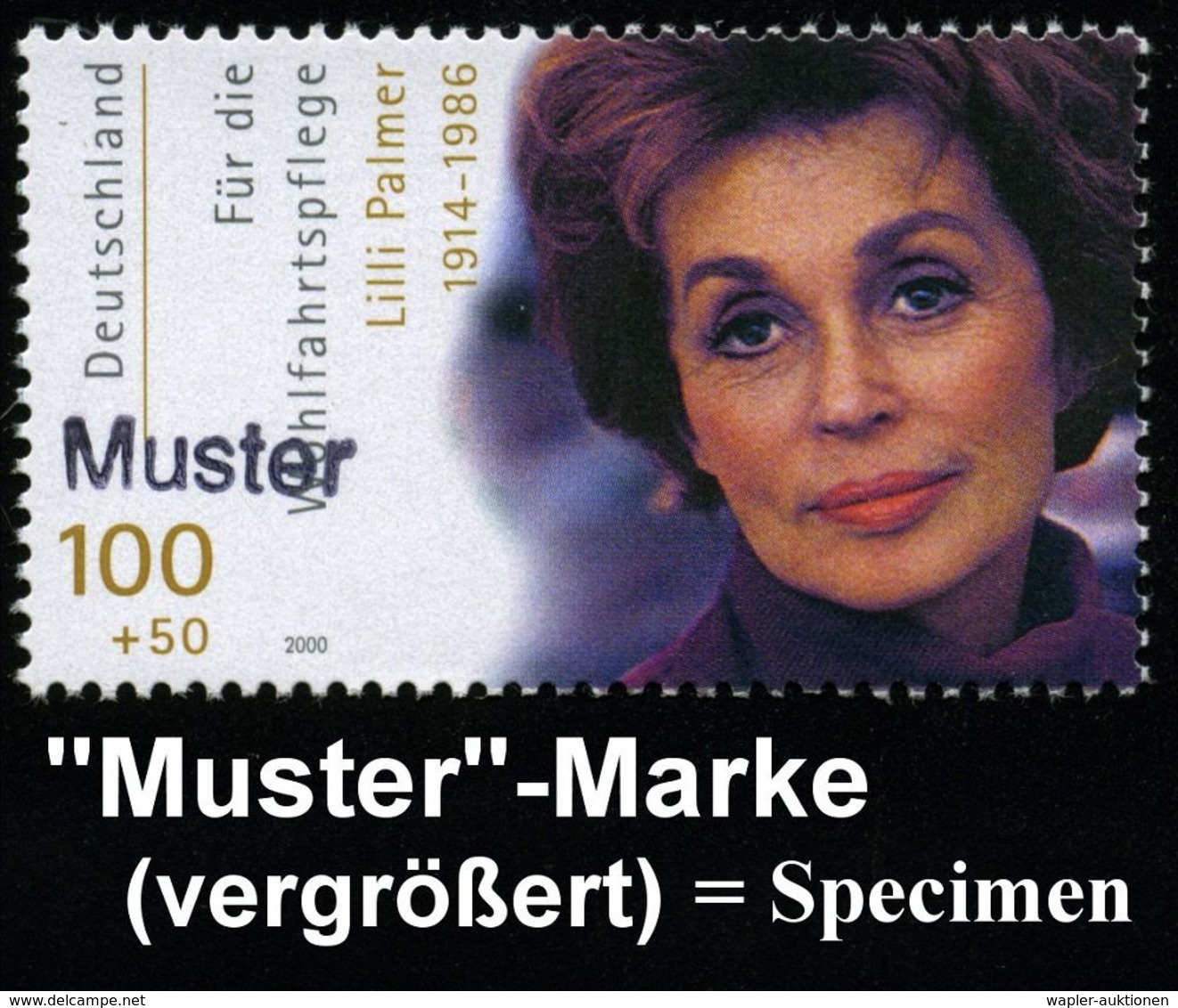 B.R.D. 2000 (Okt.) Wofa, Kompl. Satz Filmschauspieler Alle Mit Amtl. Handstempel  "M U S T E R" = L. Palmer, C. Jürgens, - Cinema