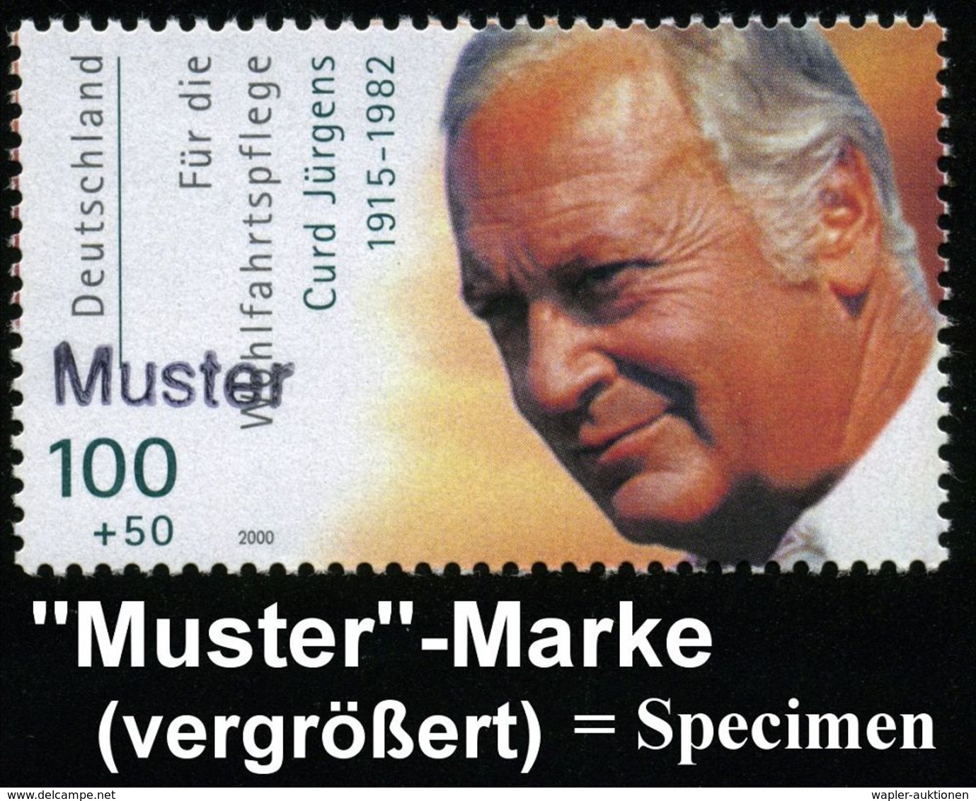 B.R.D. 2000 (Okt.) Wofa, Kompl. Satz Filmschauspieler Alle Mit Amtl. Handstempel  "M U S T E R" = L. Palmer, C. Jürgens, - Film