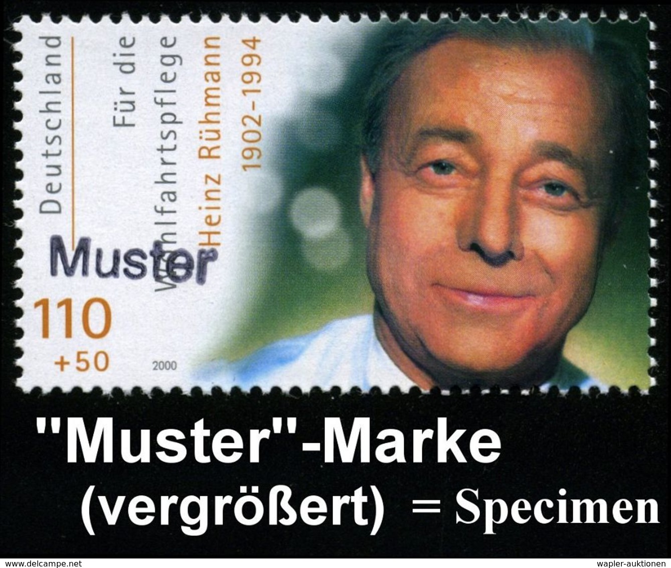 B.R.D. 2000 (Okt.) Wofa, Kompl. Satz Filmschauspieler Alle Mit Amtl. Handstempel  "M U S T E R" = L. Palmer, C. Jürgens, - Cinema