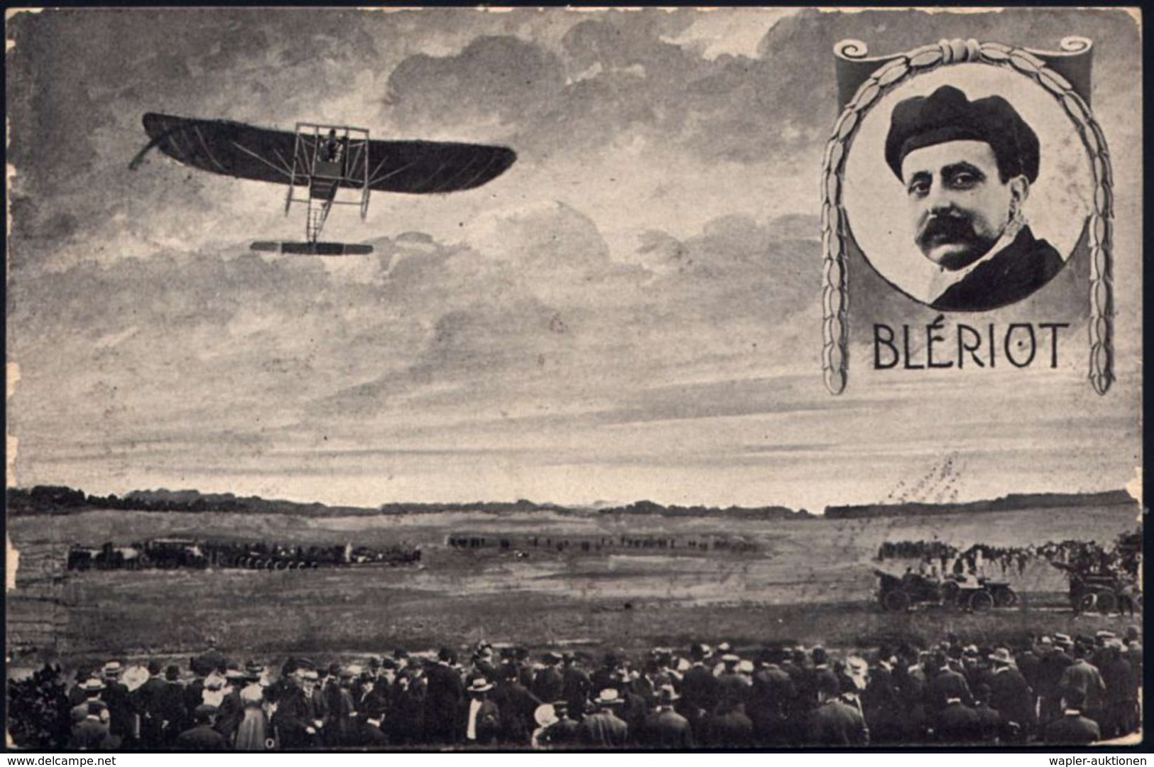 Köln 1909 (4.10.) Flugwoche Köln, Amtl. Festpostkt. Mit  Grünem Vignetten-Zudruck ,rs. Bild: Blériot / Flugvorführung Bl - Andere (Lucht)