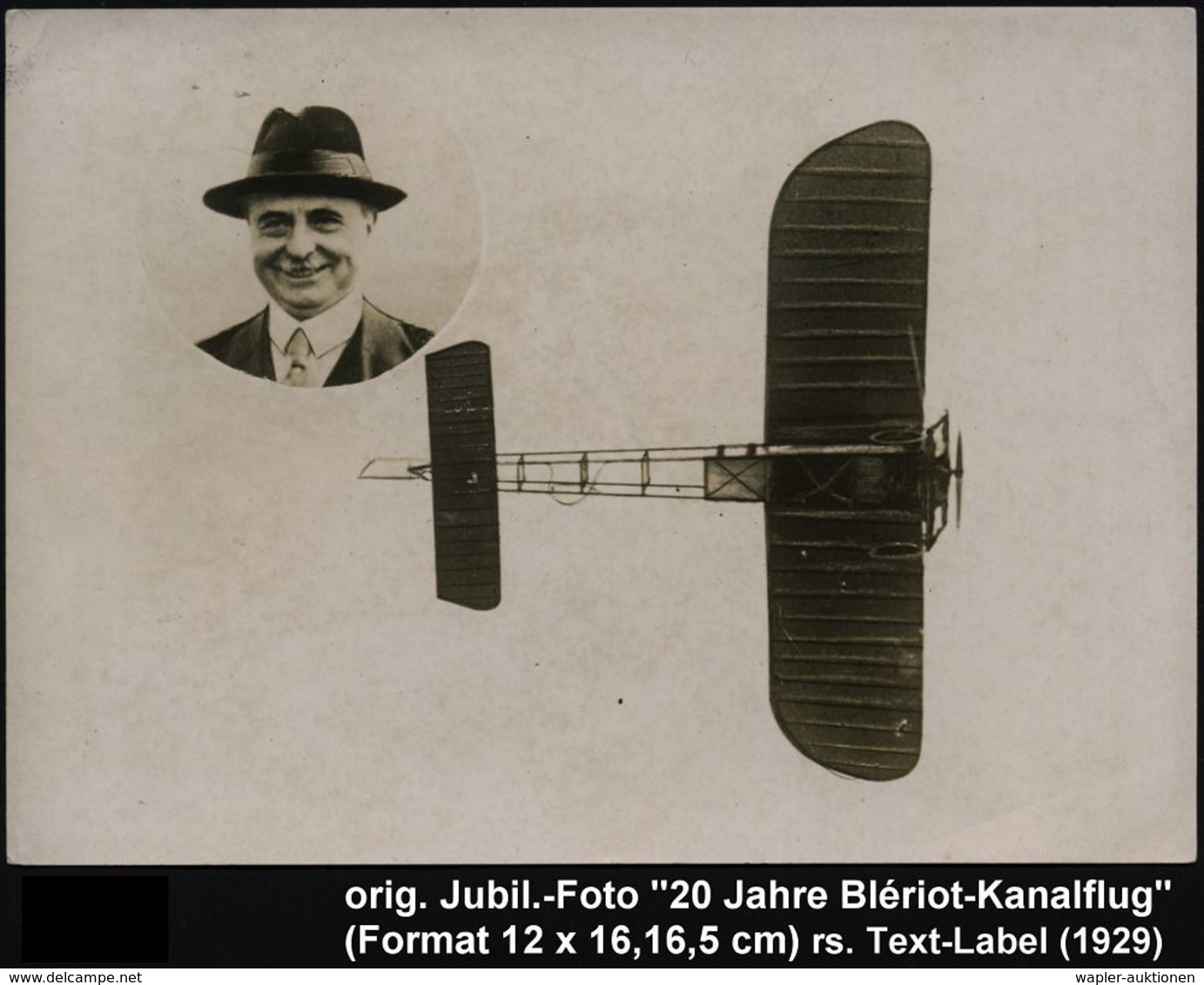 DEUTSCHES REICH /  FRANKREICH 1929 Orig. Jubiläums-Foto Vom Foto-Atelier Rob. Schnecke (Berlin) "20 Jahre Kanal-Überquer - Andere (Lucht)