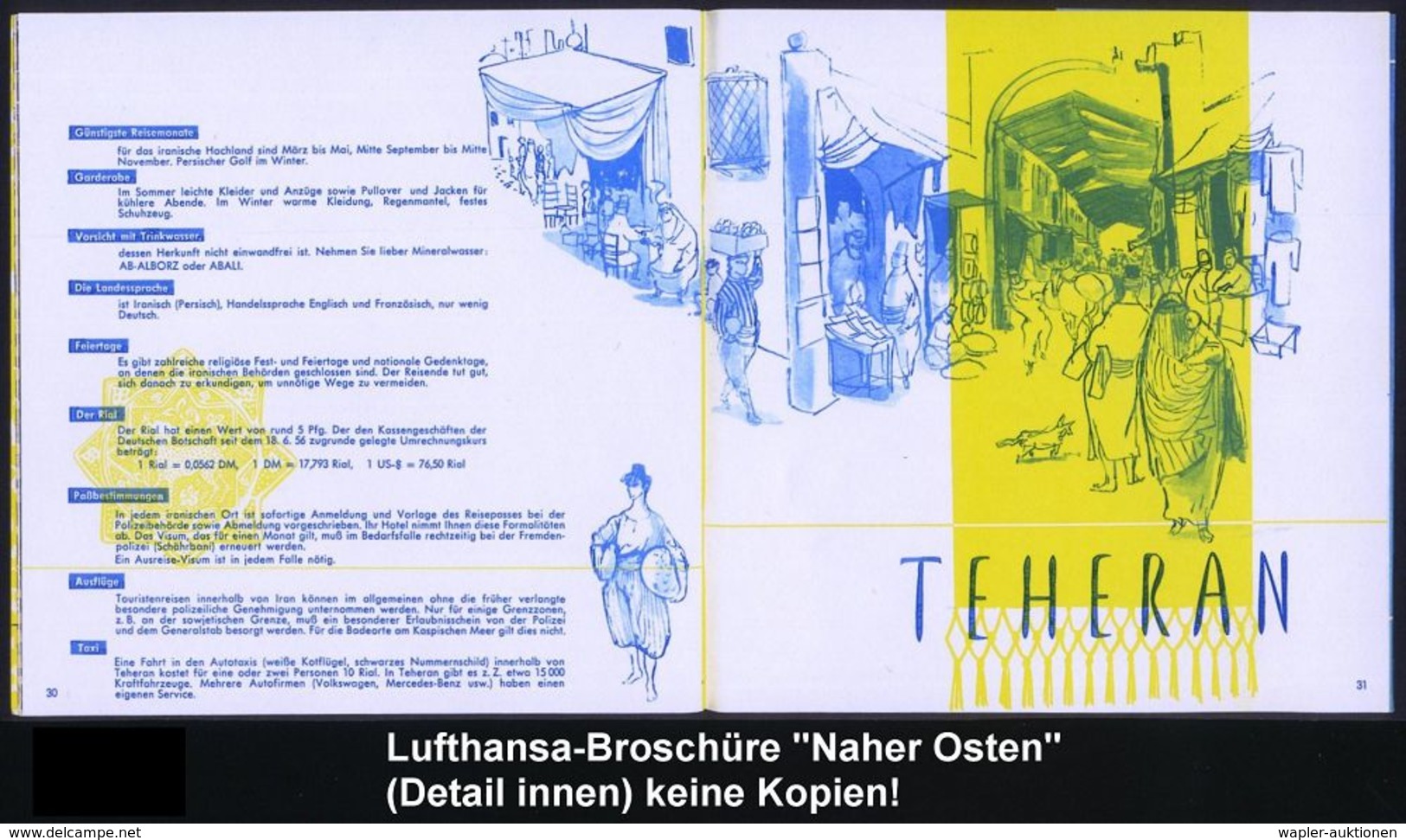 B.R.D. 1956 Reklame-Broschüre LUFTHANSA "Auf Den Karawanenstraßen Des 20. Jahrhunderts In Die Traunländer Des Orients",  - Otros (Aire)