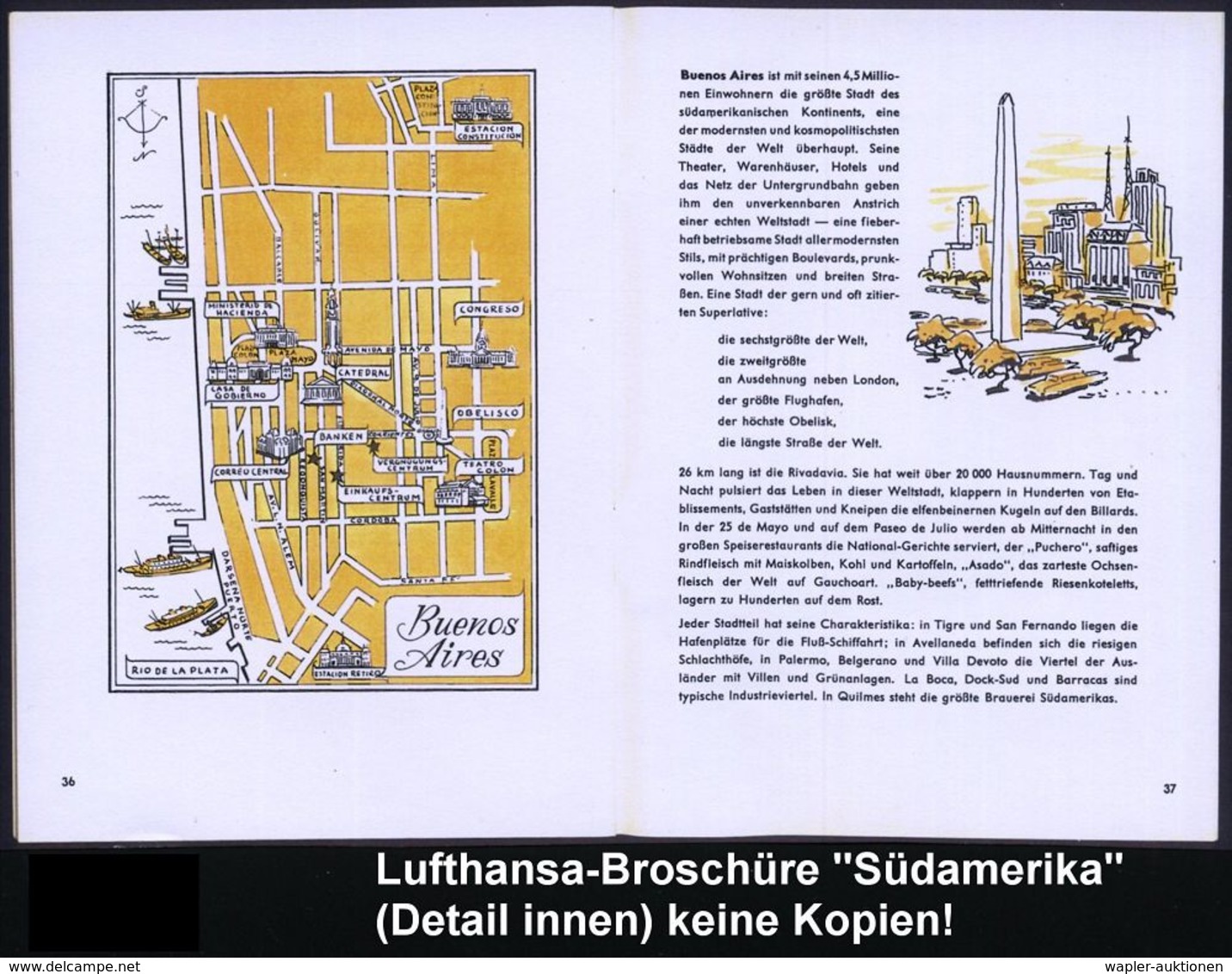 B.R.D. 1956 Reklame-Broschüre LUFTHANSA "Unter Dem Kreuz Des Südens" SÜDAMERIKA, 40 Seiten Mit Zahlreichen Textgraphiken - Autres (Air)