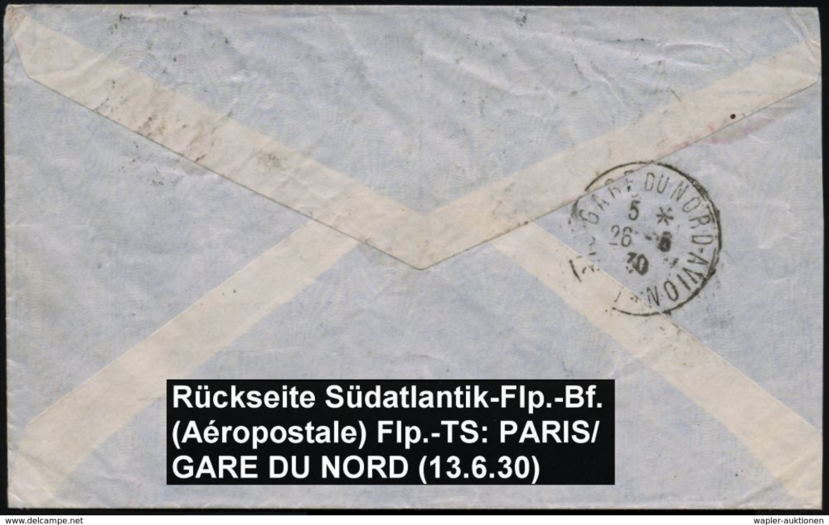 URUGUAY 1930 (13.6.) Vordr-Bf: COMPAGNIE GENERALE AEROPOSTALE = Französ. Fluggesellschaft , Flp.-Frankatur + Bl.Ra4: ... - Otros (Aire)