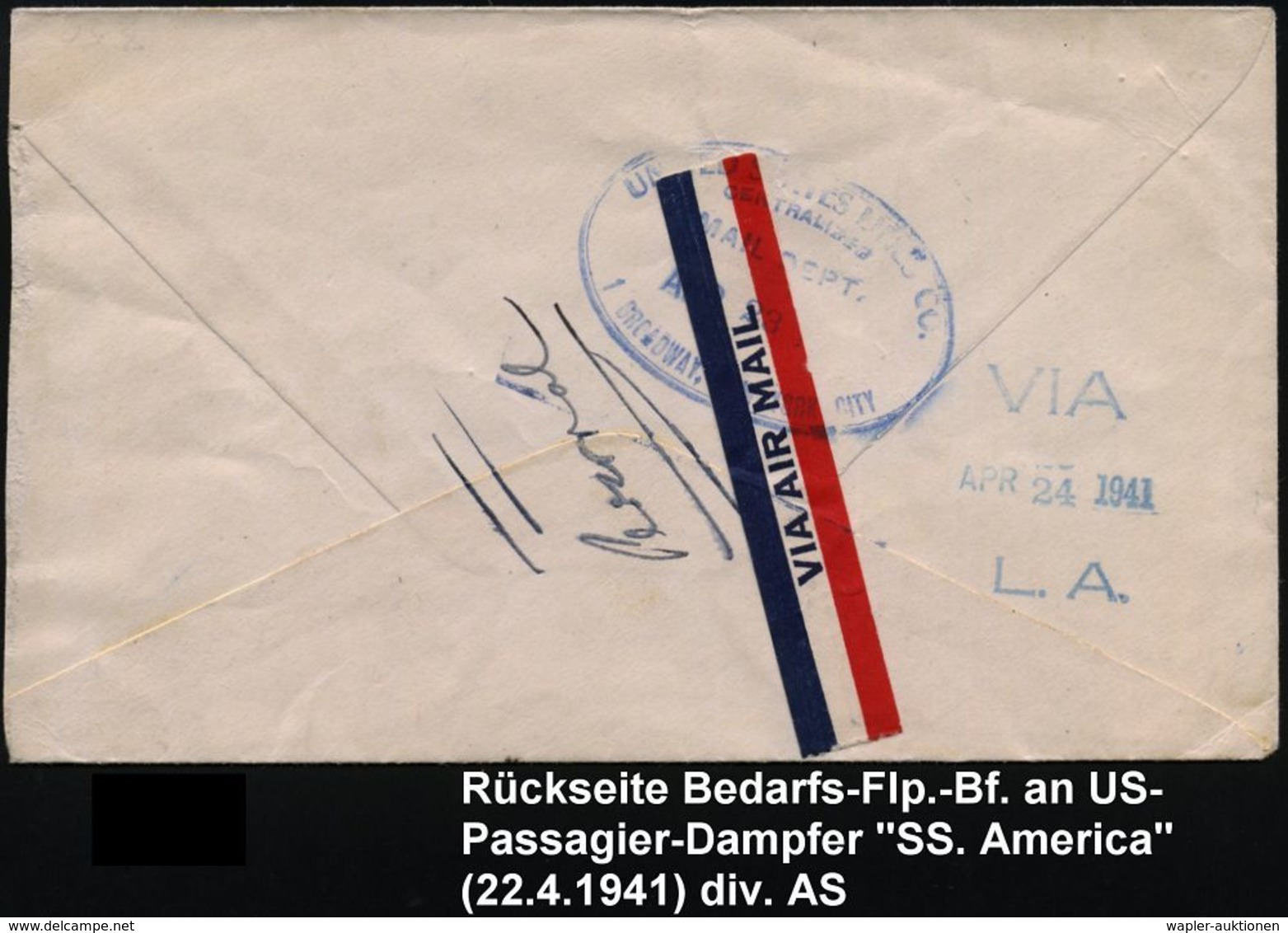 HAITI 1941 (22.4) 60 C. Flp. , EF , 1K: PORT AU PRINCE, Übersee-Flp.-Bf. N. New York (rs. AS Reederei US LINES) (Mi.263  - Altri (Aria)