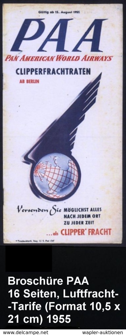 U.S.A. 1951/55 PAA , 2 Verschiedene Hochformat-Prospekte Für Luftfracht Mit Firmen-Logo, 1x 16 Seiten Bzw. 8 Seiten Mit  - Andere (Lucht)