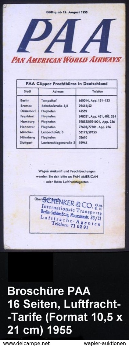 U.S.A. 1951/55 PAA , 2 Verschiedene Hochformat-Prospekte Für Luftfracht Mit Firmen-Logo, 1x 16 Seiten Bzw. 8 Seiten Mit  - Other (Air)