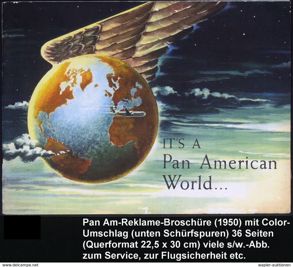 U.S.A. 1950 PAA, Reklame-Broschüre Mit Color-Umschlag Im Querformat (unten Schürfung) Sonst Gute Erhaltung, 36 Seiten Mi - Autres (Air)