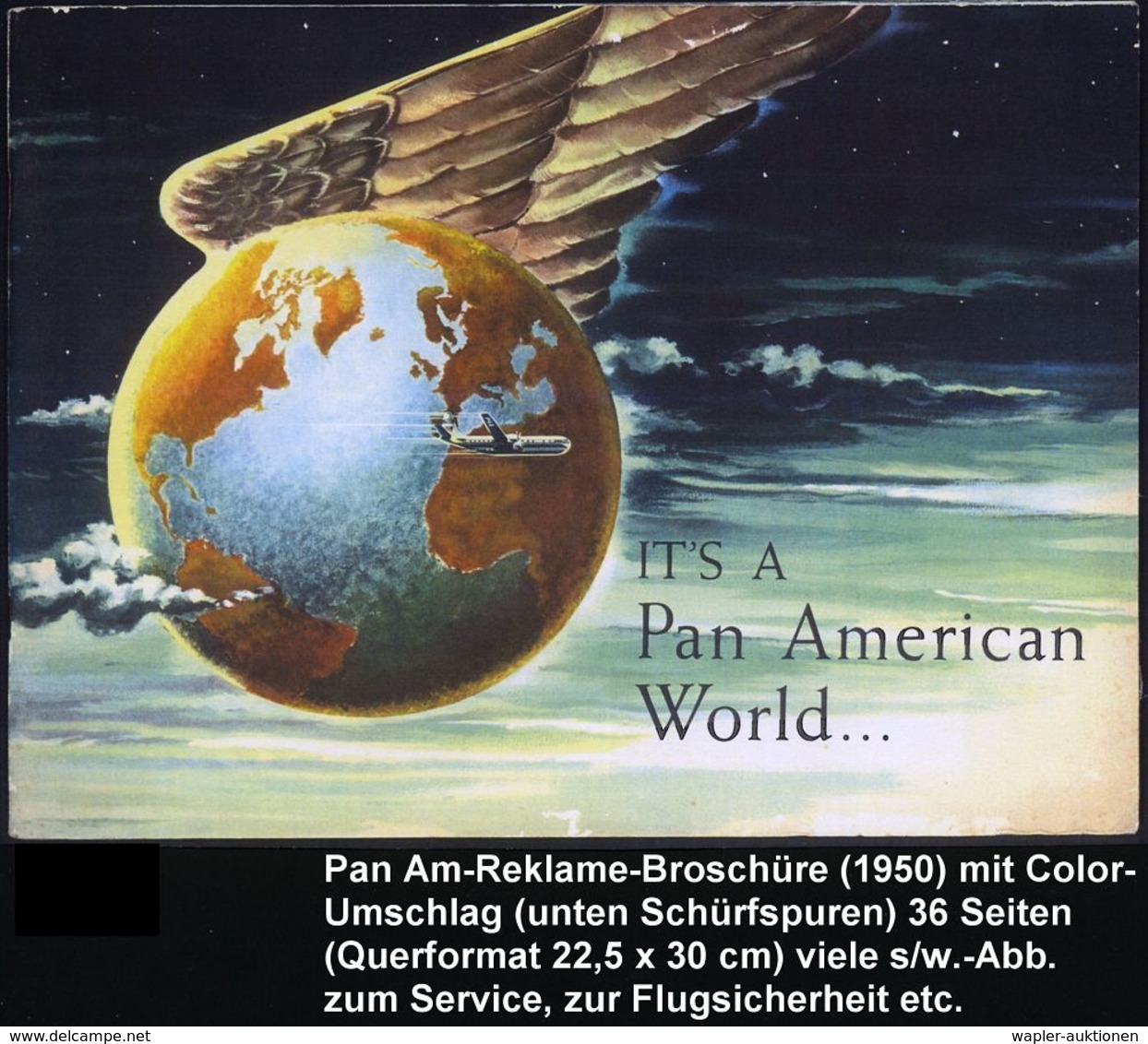 U.S.A. 1950 PAA, Reklame-Broschüre Mit Color-Umschlag Im Querformat (unten Schürfung) Sonst Gute Erhaltung, 36 Seiten Mi - Andere (Lucht)