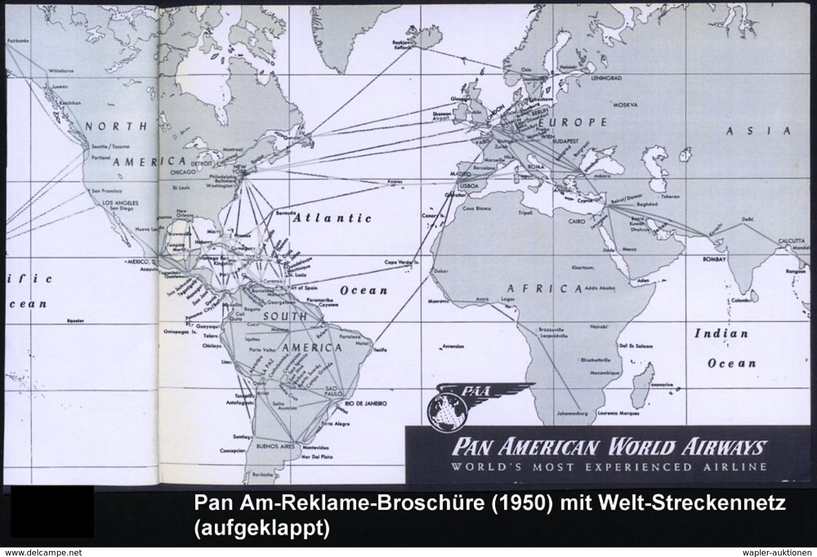 U.S.A. 1950 PAA, Reklame-Broschüre Mit Color-Umschlag Im Querformat (unten Schürfung) Sonst Gute Erhaltung, 36 Seiten Mi - Altri (Aria)