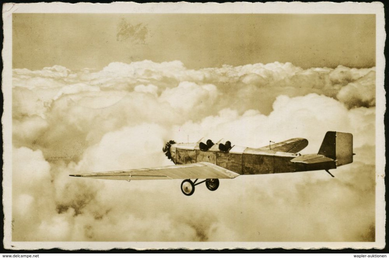 BÖBLINGEN/ *FLUGHAFEN* 1930 (8.10.) 1K-Brücke = Hauspostamt Flughafen + Roter 2L: MLb/Frankfurt (Main) 2 Flugha(fen) Rec - Altri (Aria)