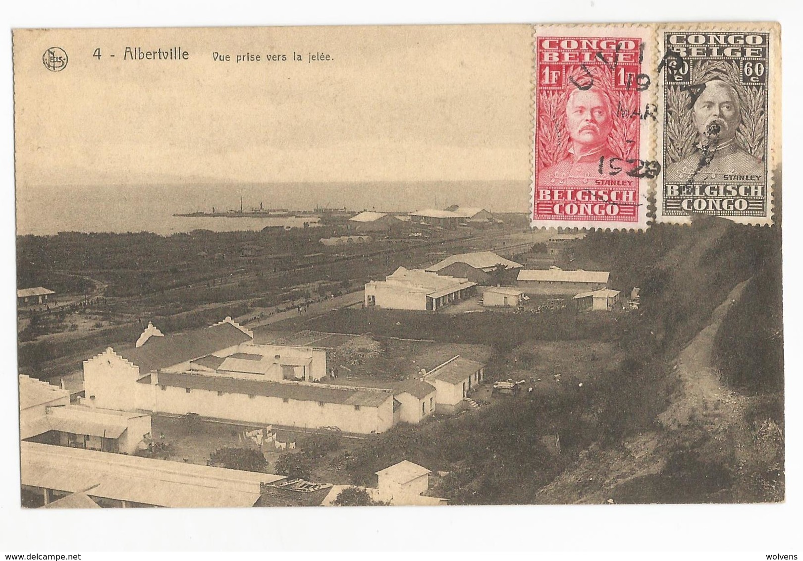 Congo Belge Albertville Vue Prise Vers La Jetée Carte Postale Ancienne - Congo Belge