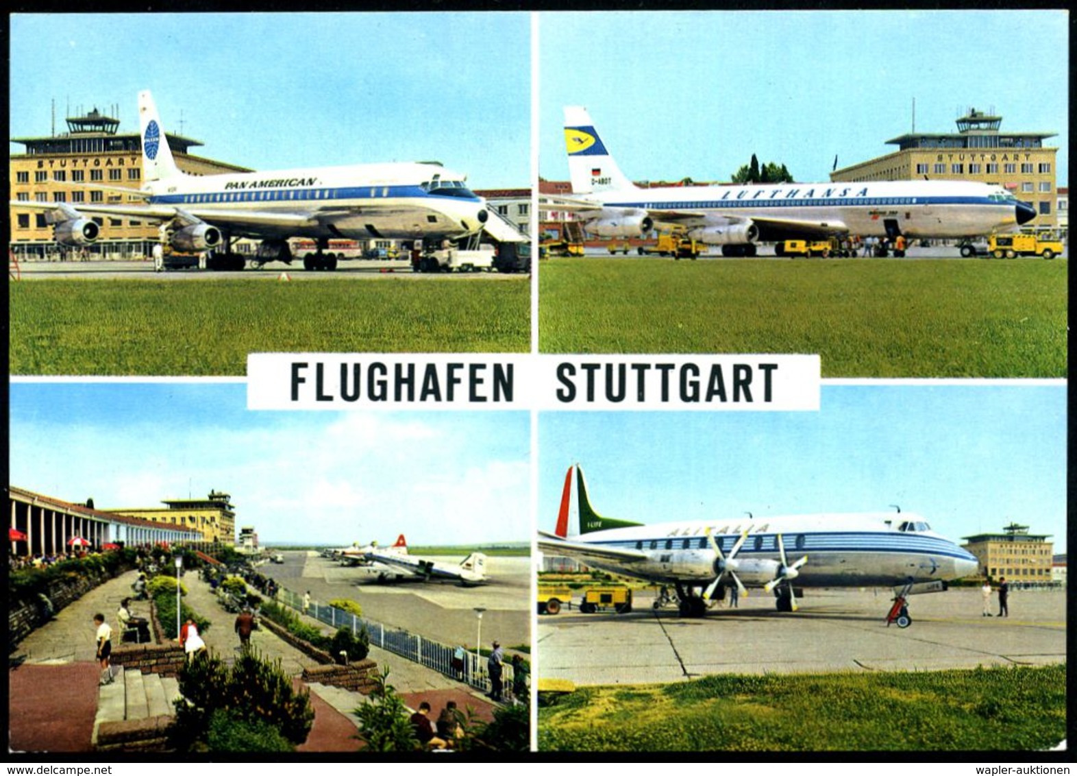 7023 STUTTGART-FLUGHAFEN/ Inter-/ National/ Airport/ B 1967 (27.12.) HWSt (Log) Auf Bedarfs-Color-Foto-Ak.: Flughafen St - Andere (Lucht)
