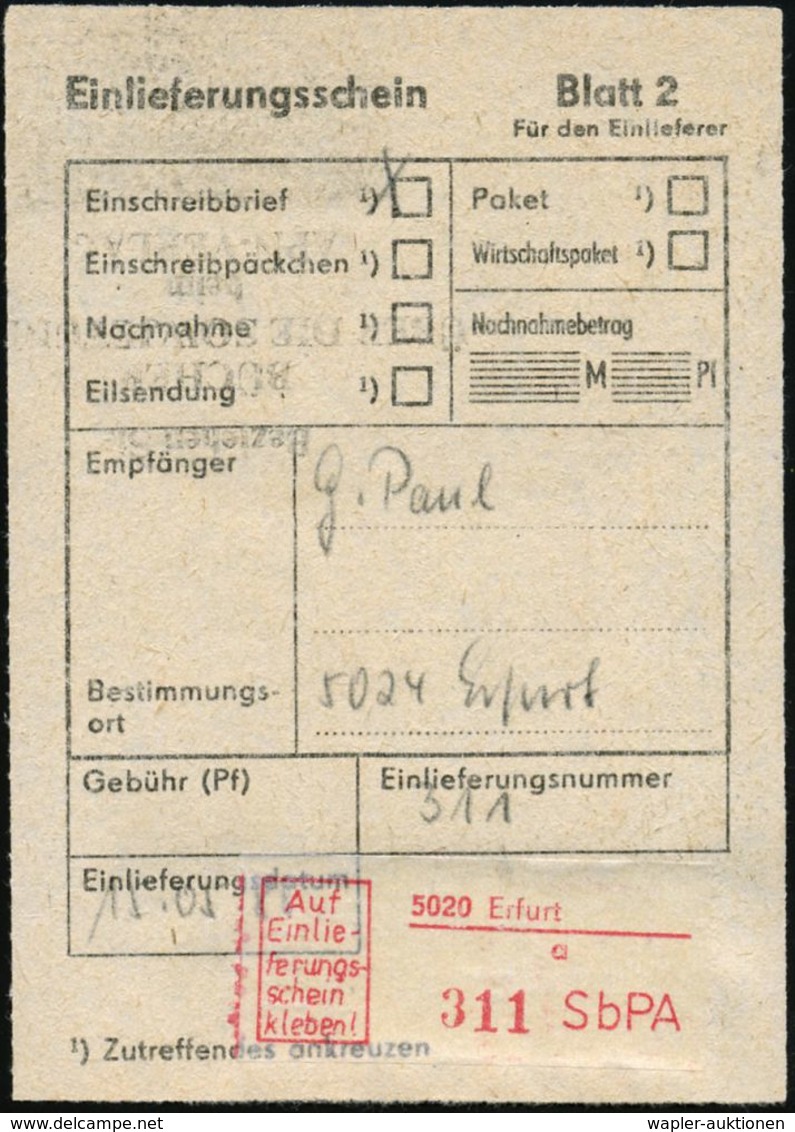 5010 ERFURT 1/ ..60 JAHRE IM LINIENFLUGVERKEHR 1985 (14.5.) SSt = Junkers "W 33" 2x + Selbstbedienungs-Automaten-RZ: 50  - Airplanes