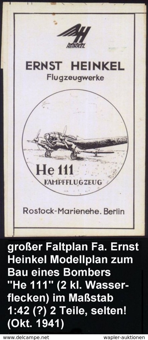 Rostock 1941 (10.10.) Orig. Briefbogen: ERNST HEINKEL FLUGZEUGWERKE GMBH, SEESTADT ROSTOCK.. Propagandastelle (Firmen-Lo - Flugzeuge