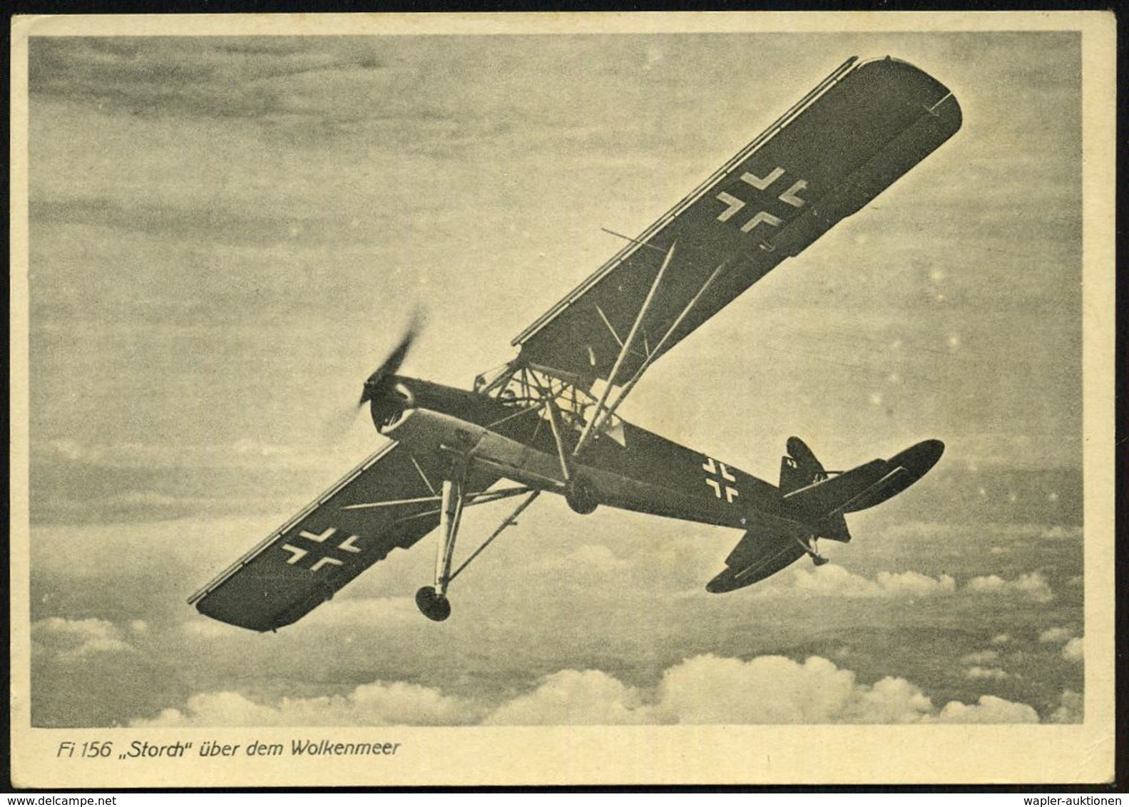 DEUTSCHES REICH 1939 (ca.) 2 Verschiedene S/w.-Foto-Ak.:  F I E S E L E R  Fi 156 "Storch" , Je Rs.Freigabe-Vermerk RLM  - Vliegtuigen