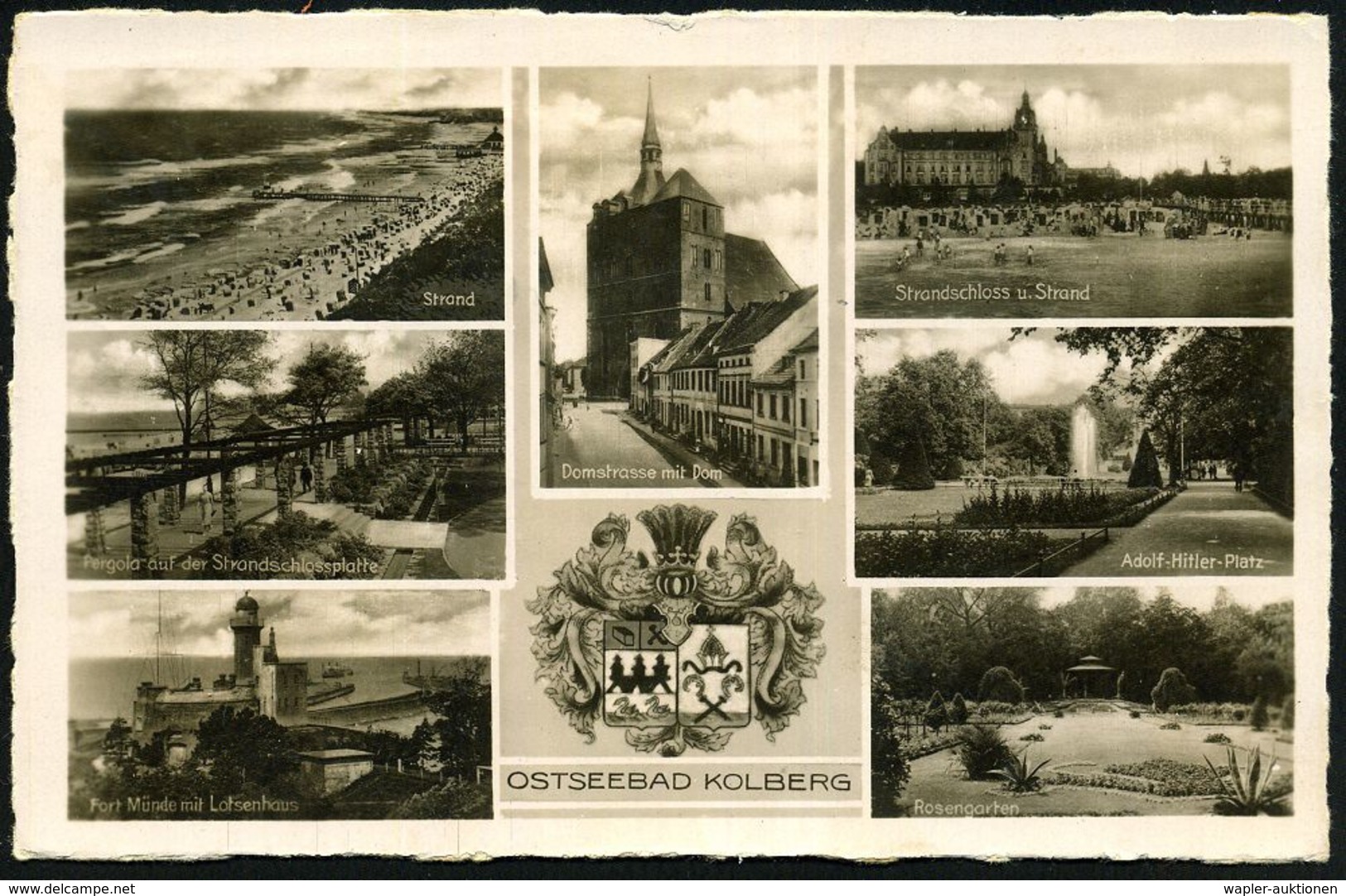 KOLBERG (OSTSEEBAD)/ B/ Benutzt/ Die/ Luftpost! 1941 (6.8.) MWSt + Roter 1K-HdN: Fliegerhorstkommandantur Kolberg/ Flieg - Vliegtuigen