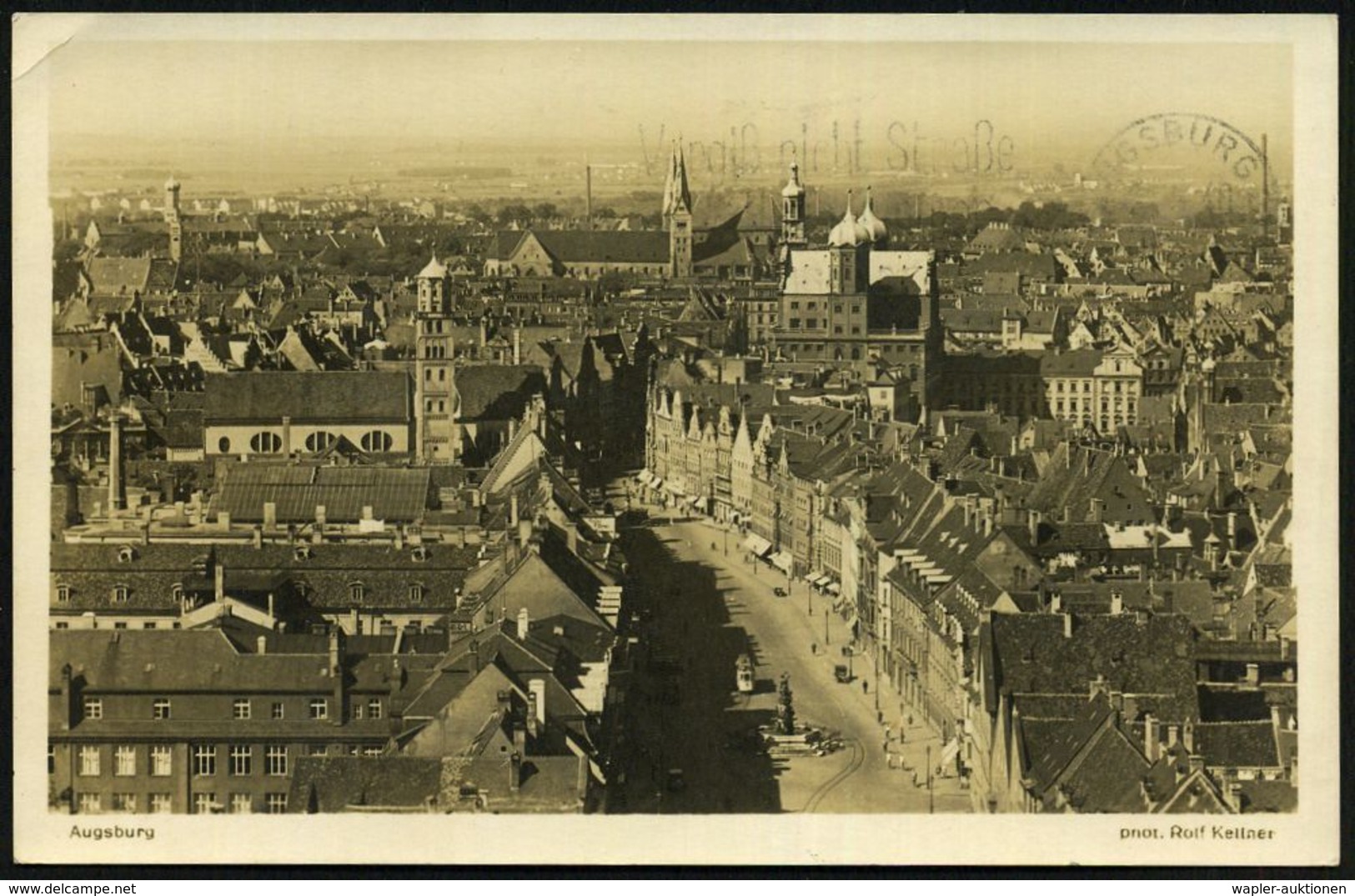 AUGSBURG 2/ W/ Vergiß Nicht Straße/ U.Hausnummer.. 1940 (27.5.) MWSt Auf S/w.-Feldpost-Ak. (Blick Vom Ulrichmünster) An  - Vliegtuigen