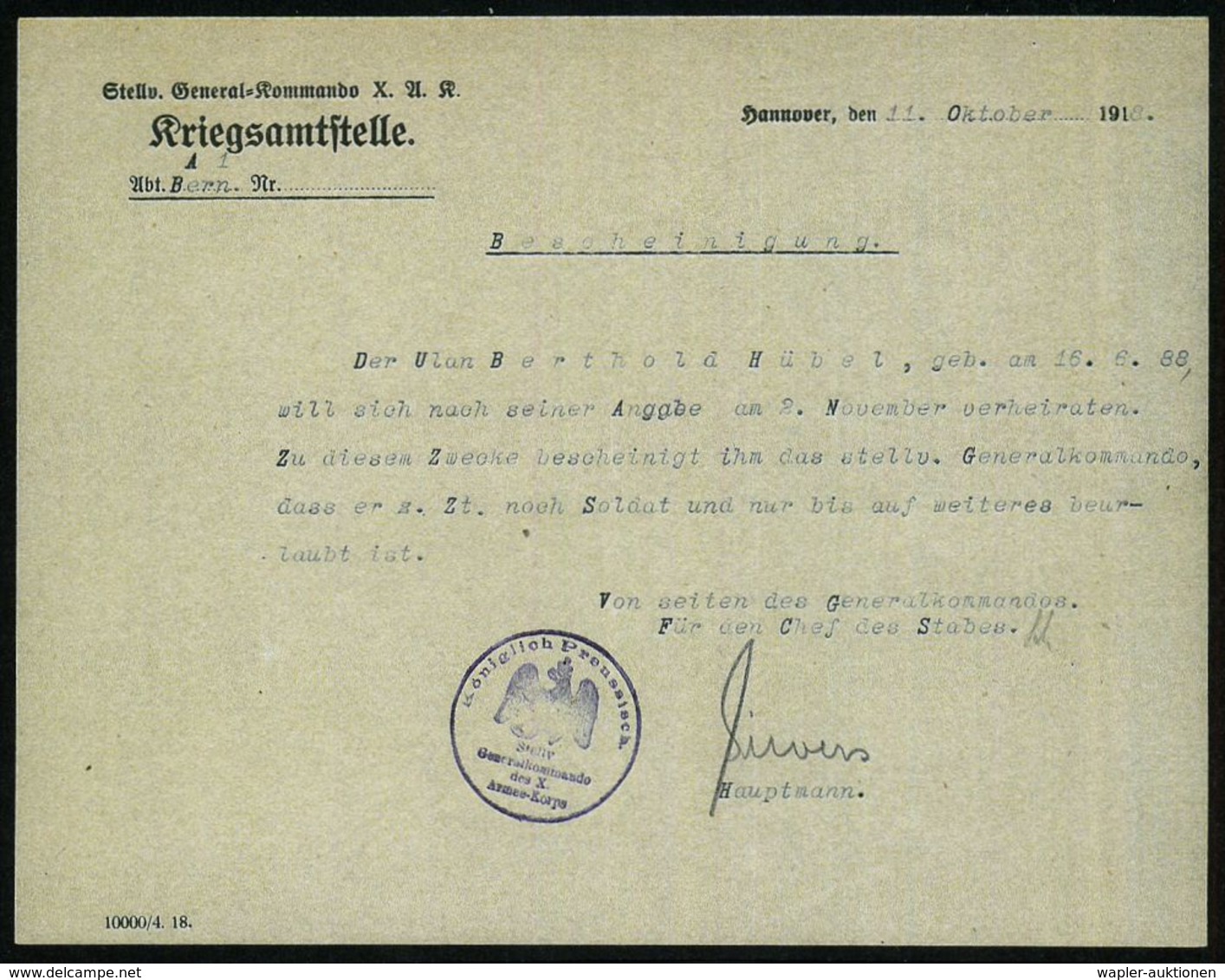 Schneidemühl /  Stettin 1917 Dokumentation: Versorgungs-Ersatz-Abteilung Luftschiffer-Batl. Nr.5 über Die Krankenlage U. - Zeppelins