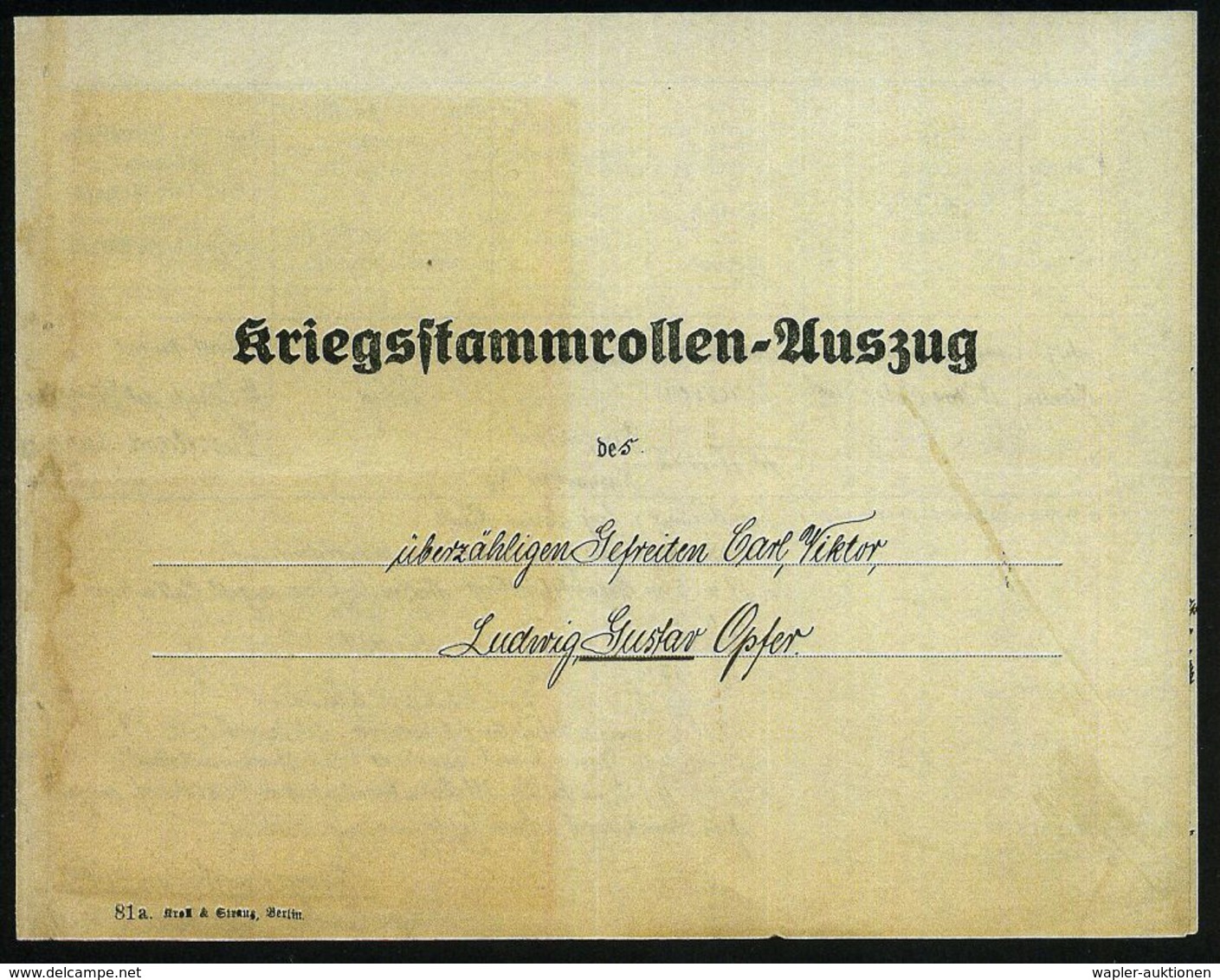 Schneidemühl /  Stettin 1917 Dokumentation: Versorgungs-Ersatz-Abteilung Luftschiffer-Batl. Nr.5 über die Krankenlage u.