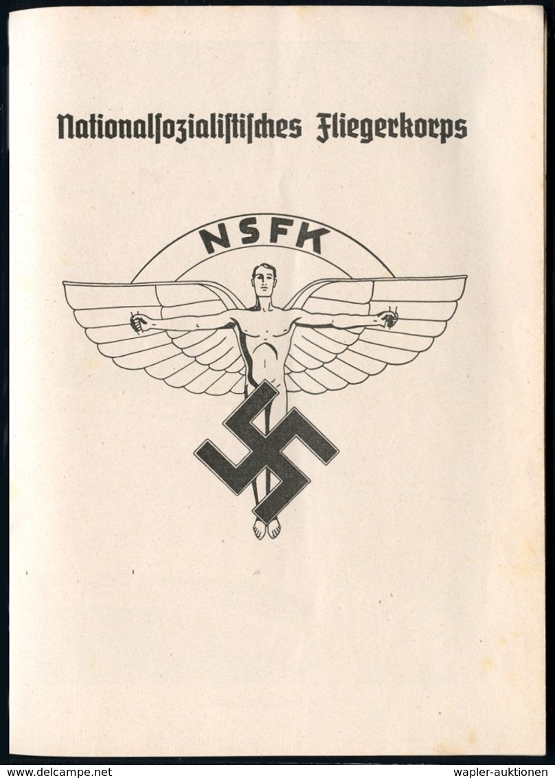 DEUTSCHES REICH 1938 Broschüre: Nationalsozialistisches Fliegerkorps.. (NSFK-Logo: Ikarus) 16 Seiten (kaum Sichtbare Mit - Aerei